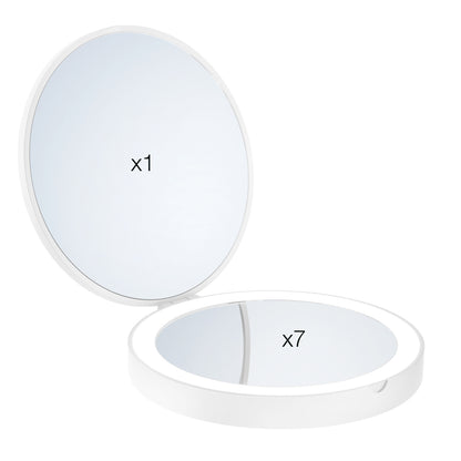 OUTLINE - Travel Mirror, LED. White, x1/x7 Magnification,