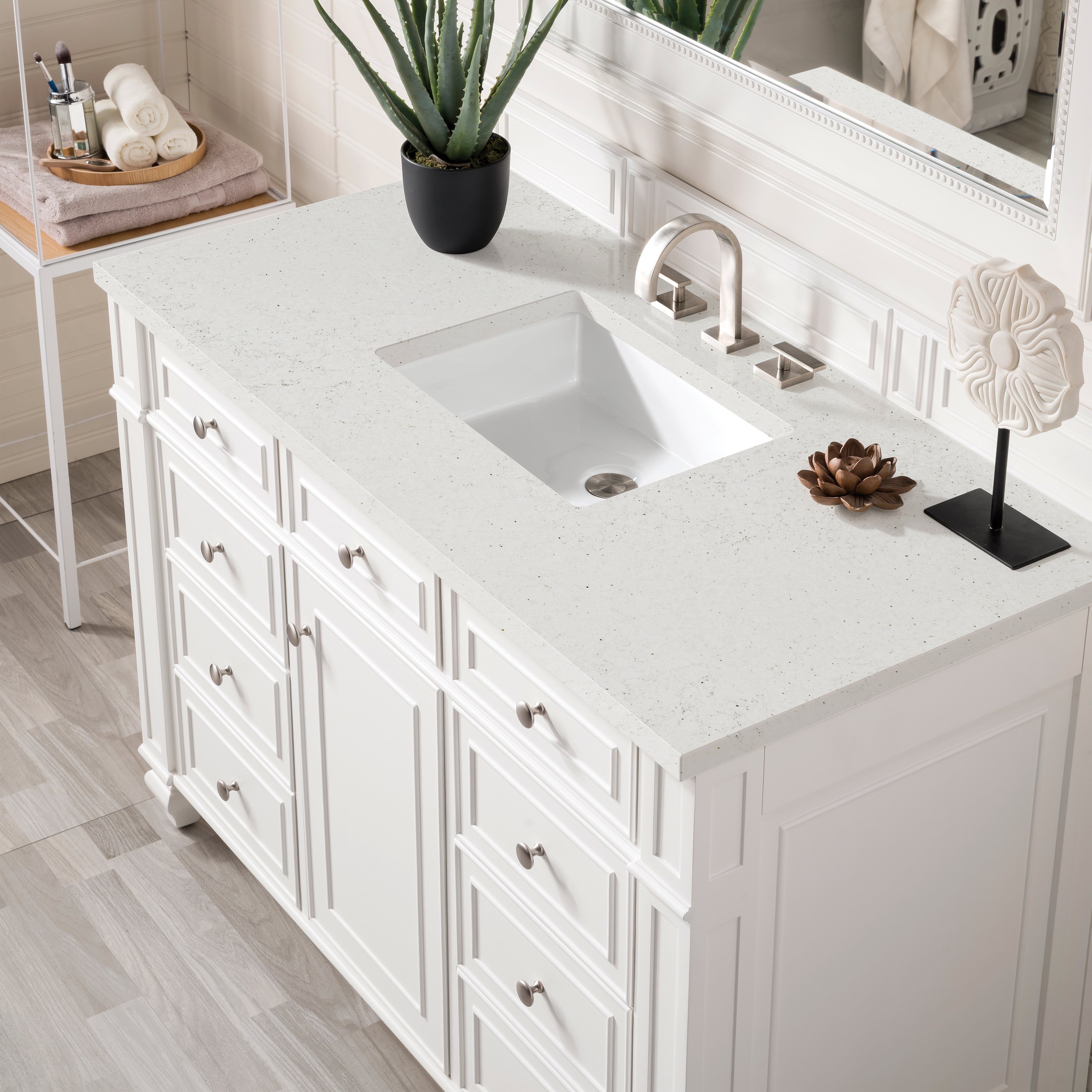 James Martin Bristol 48" Single Vanity in Bright White with 3cm Countertop