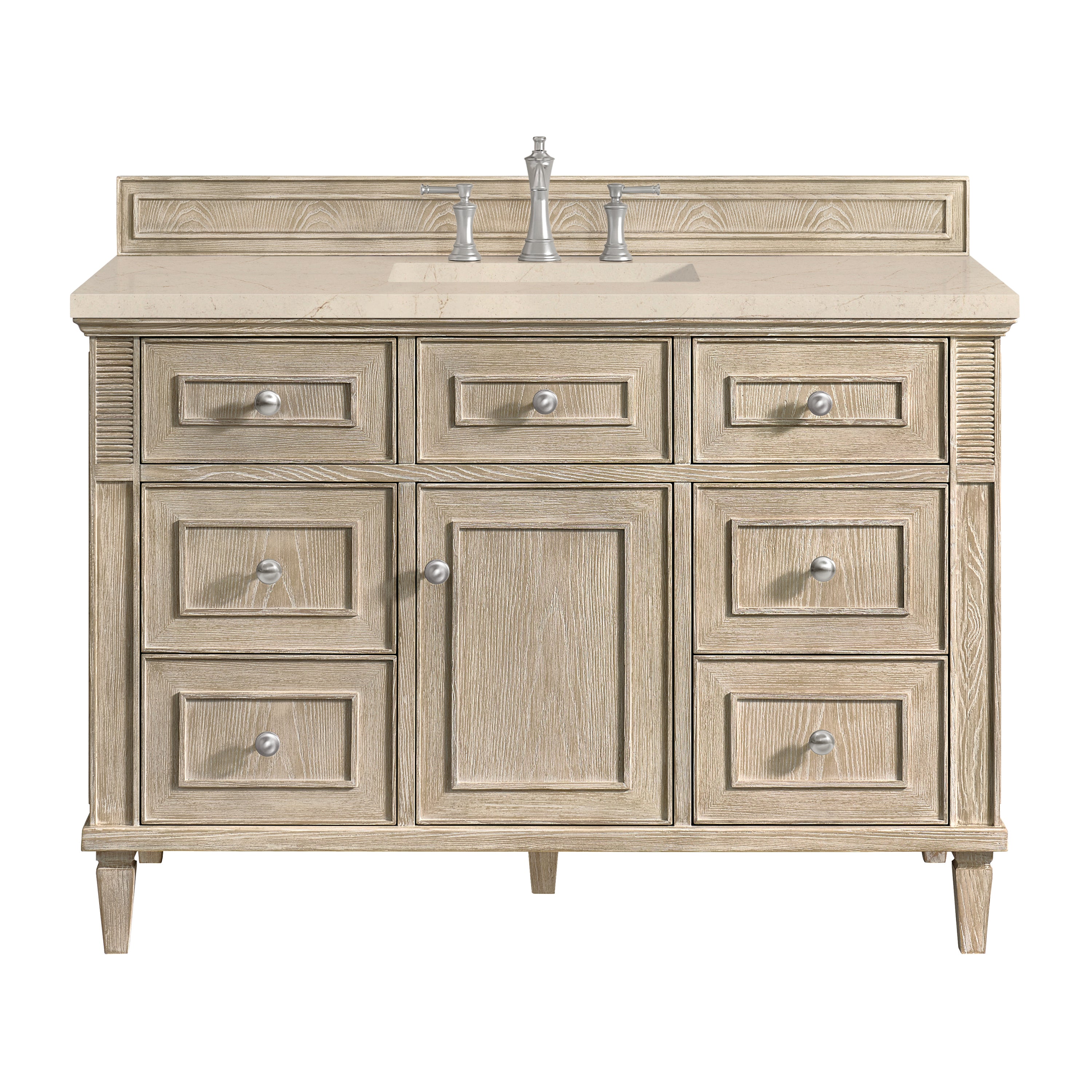 James Martin Lorelai 48" Single Vanity in Whitewashed Oak with 3cm Countertop