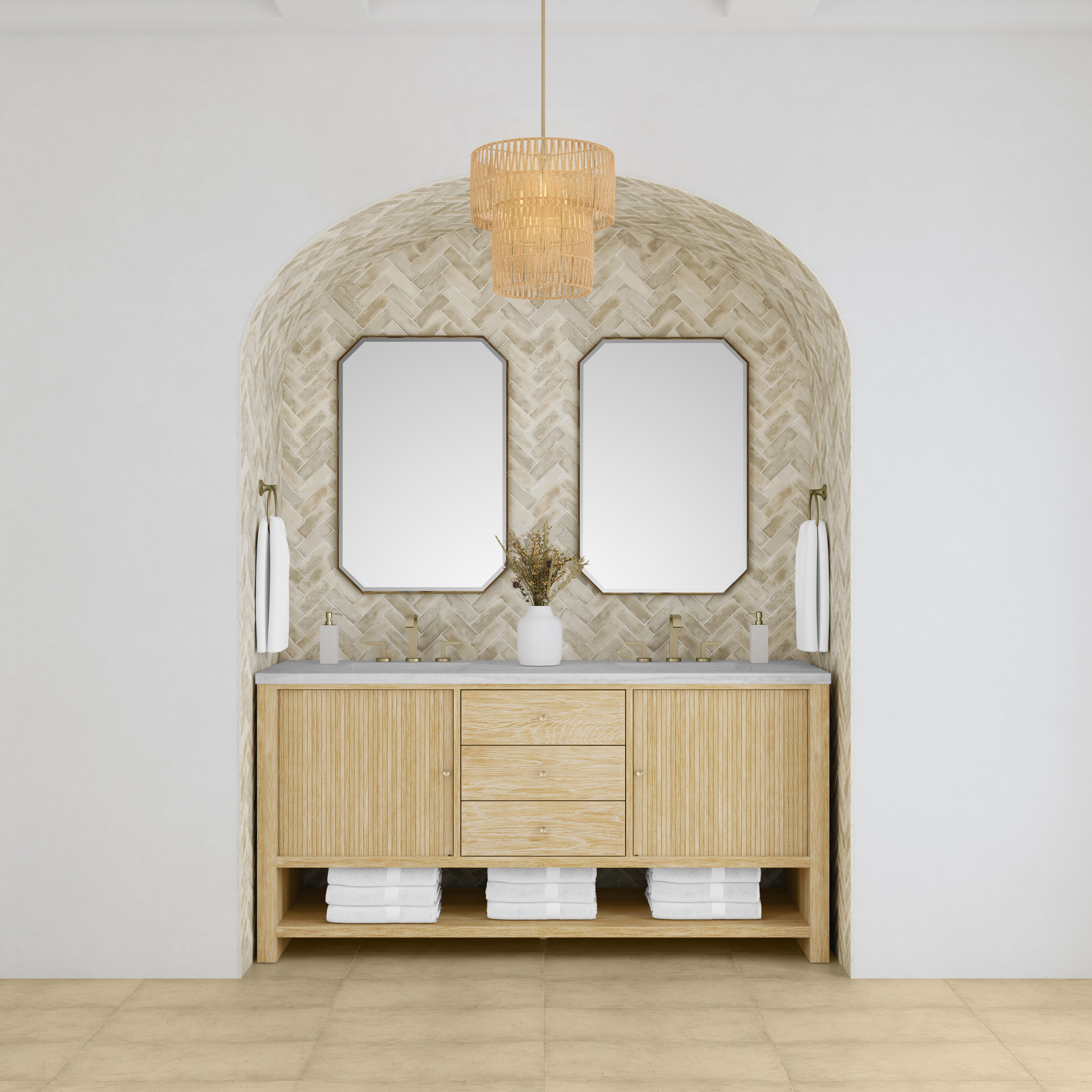 James Martin Marigot 72" Double Vanity in Sunwashed Oak with 3cm Countertop