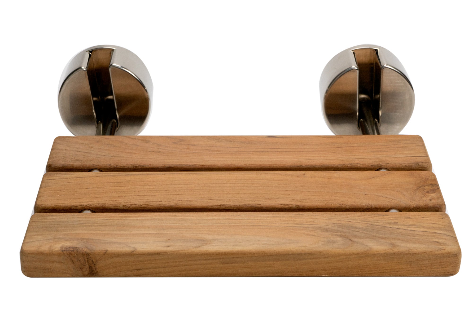 ALFI brand ABS16R 16" Wide Foldable Teak Shower Seat with Round Hardware