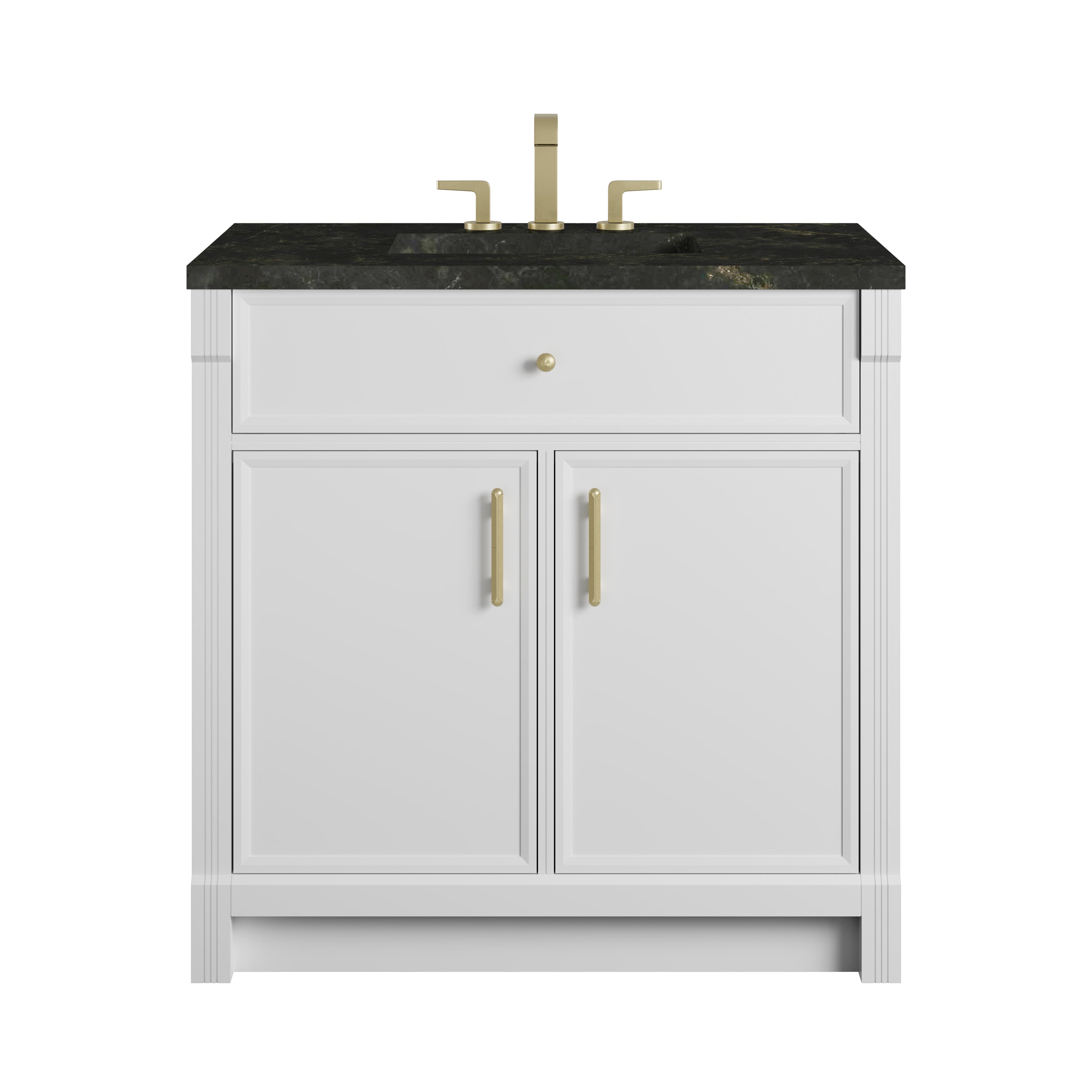 James Martin Bellshire 36" Single Vanity in Bright White with 3cm Countertop