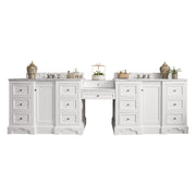 James Martin De Soto 118" Double Vanity Set in Bright White with 3cm Countertop