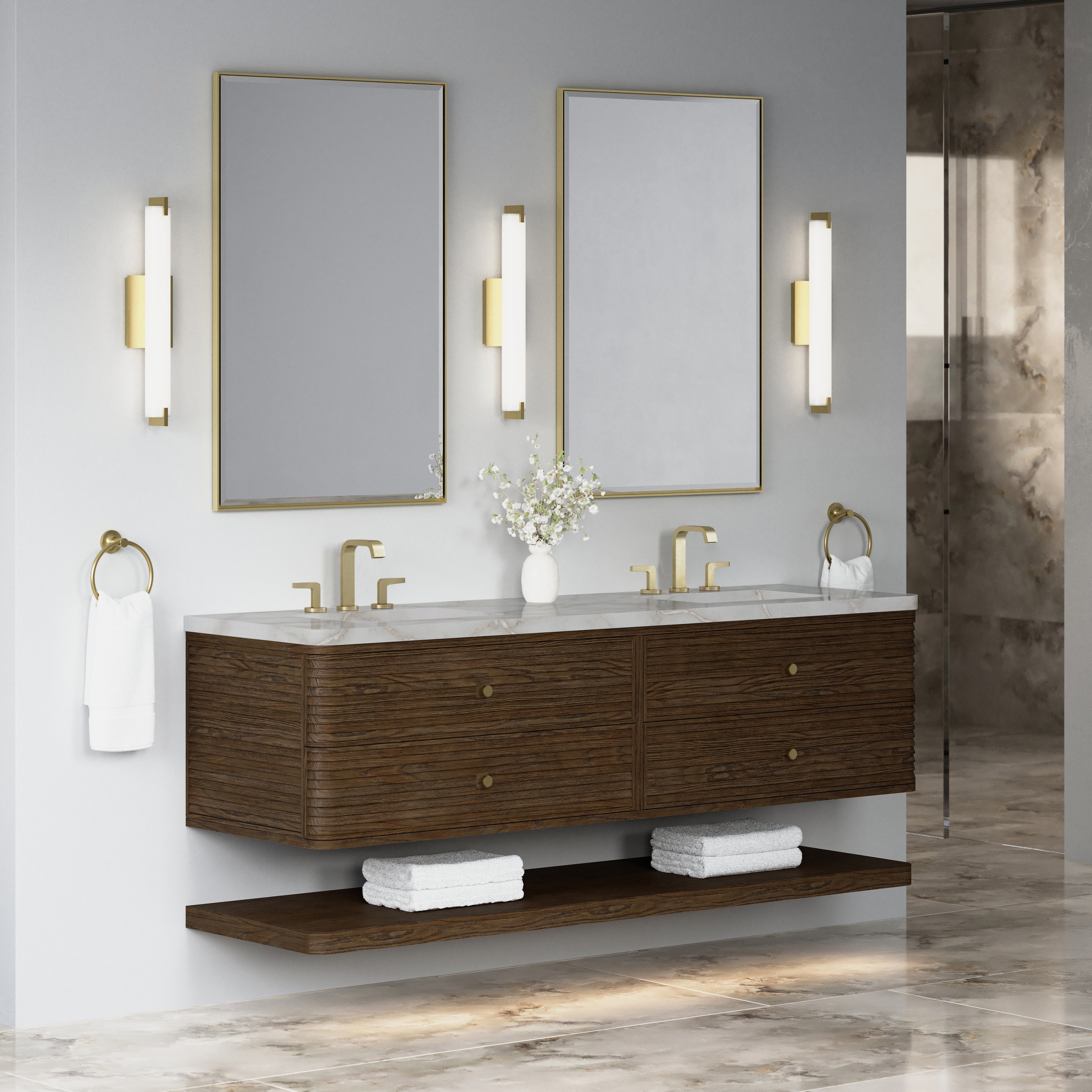 James Martin Allamari 72" Double Vanity in Sable with 3cm Countertop