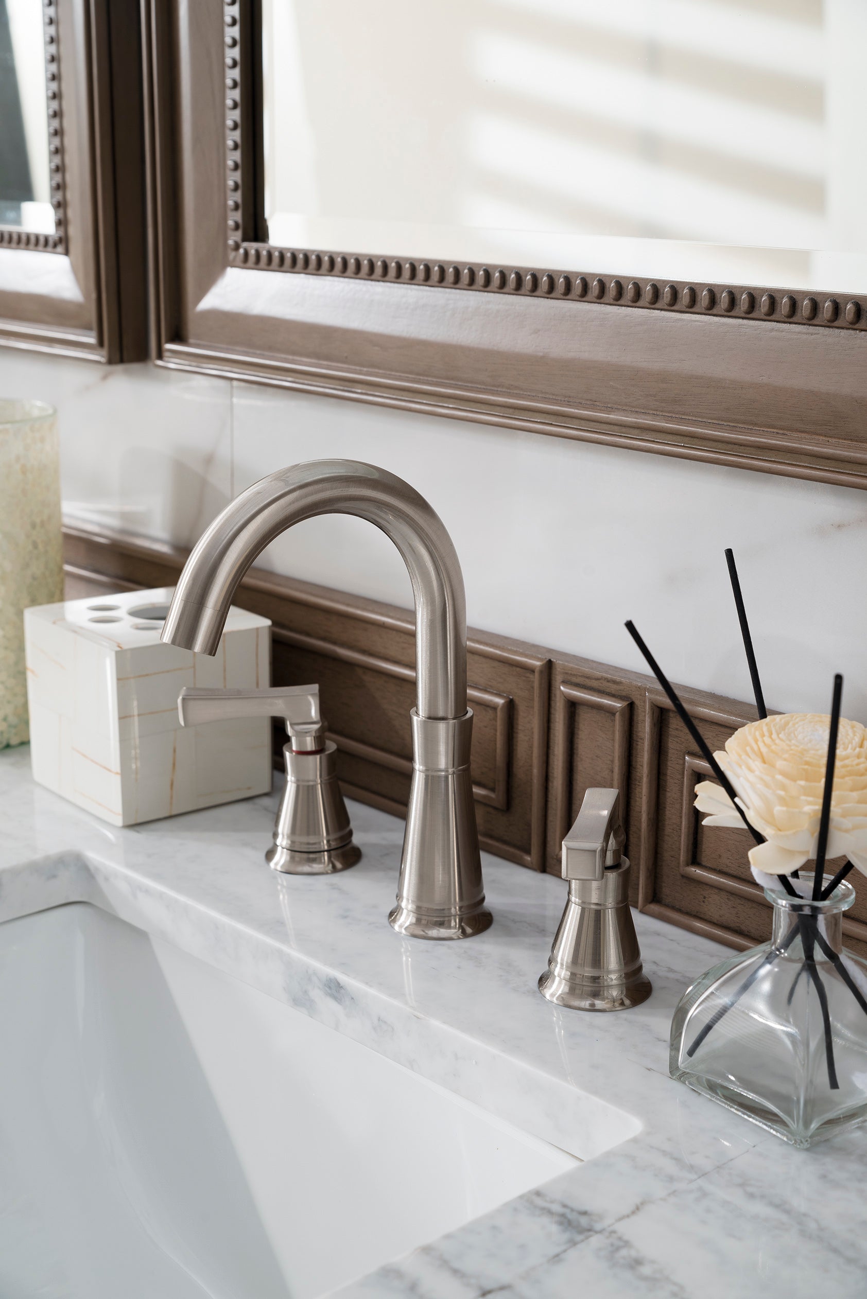 James Martin Bristol 60" Double Vanity in Whitewashed Walnut with 3cm Countertop
