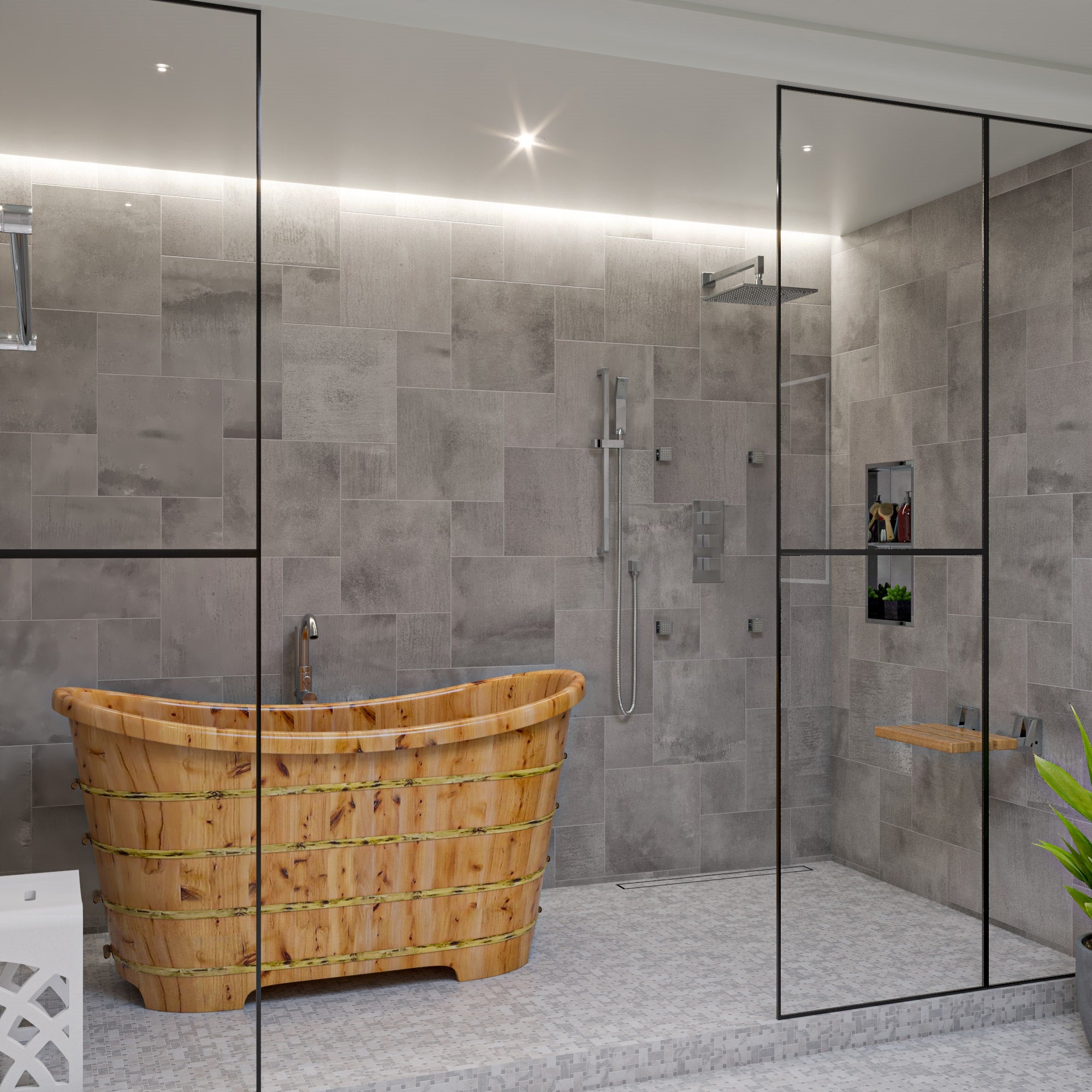 ALFI brand LED12S 12" Square Multi Color LED Rain Shower Head