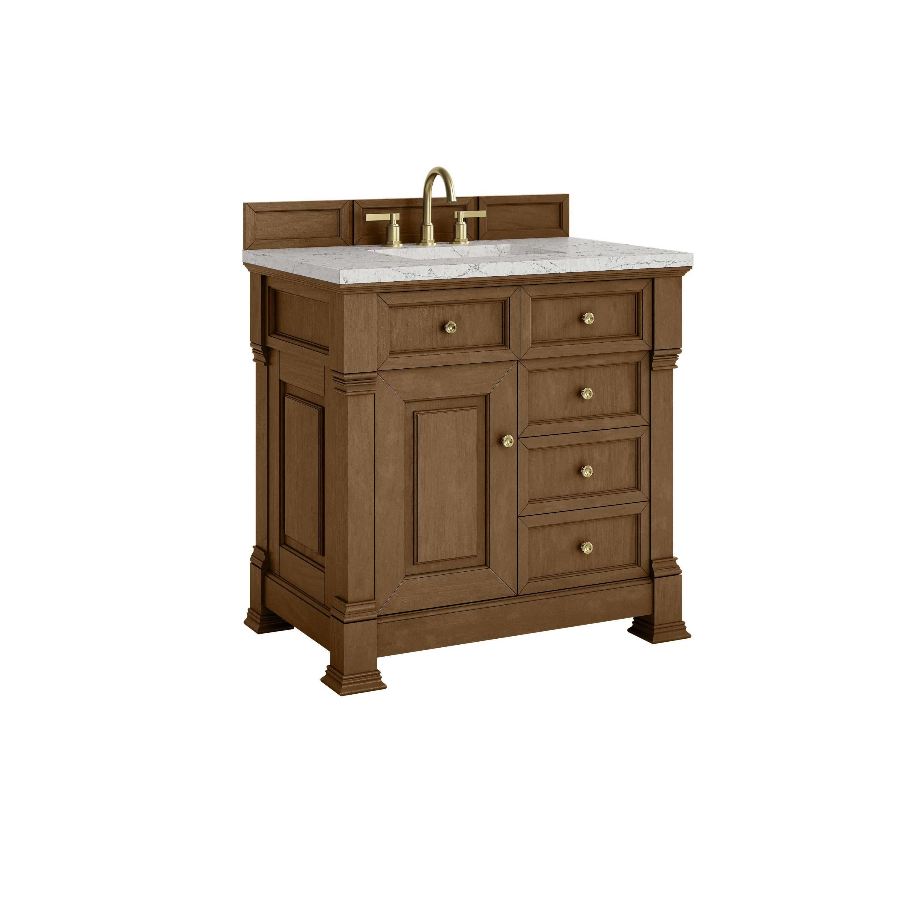 James Martin Brookfield 36" Single Vanity in Honey Oak with 3cm Countertop