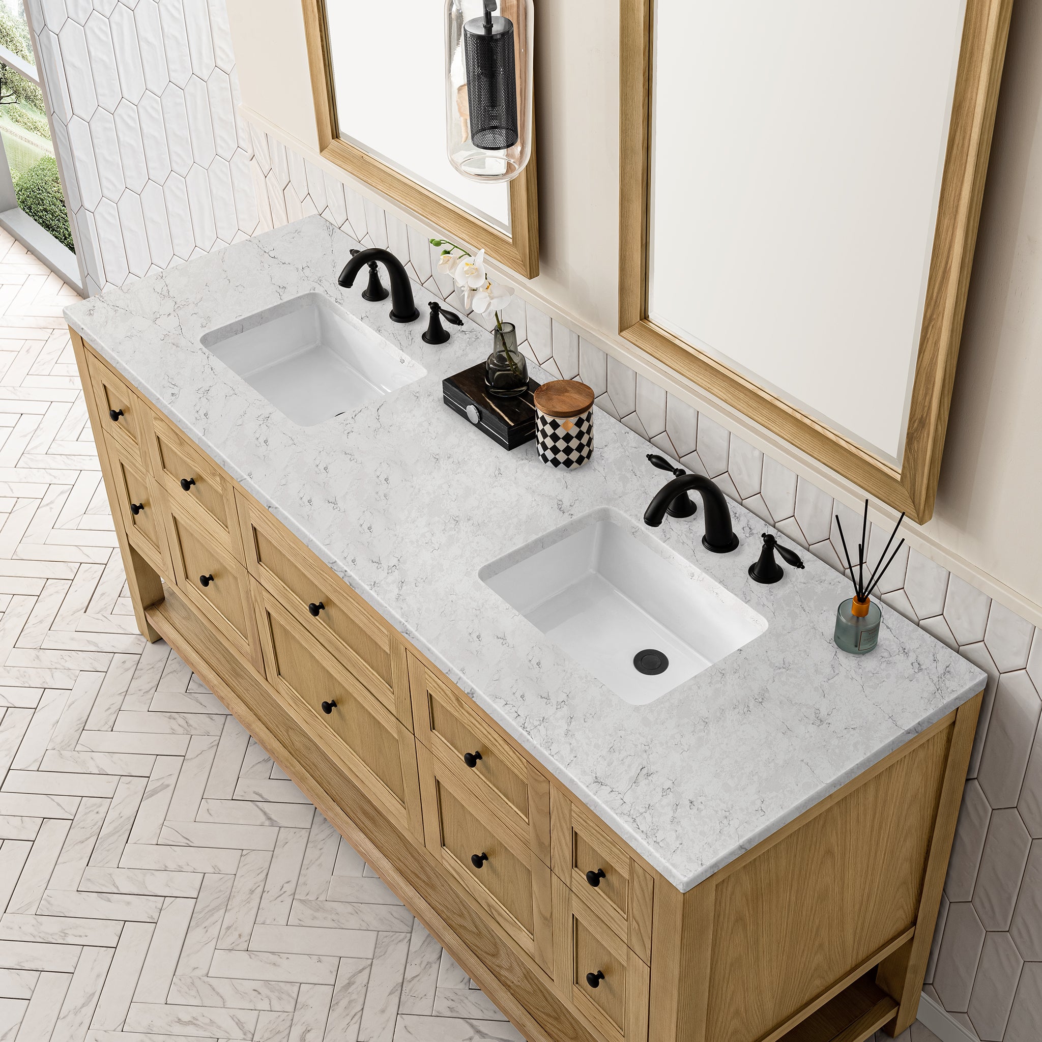 James Martin Breckenridge 72" Double Vanity in Light Natural Oak with 3cm Countertop