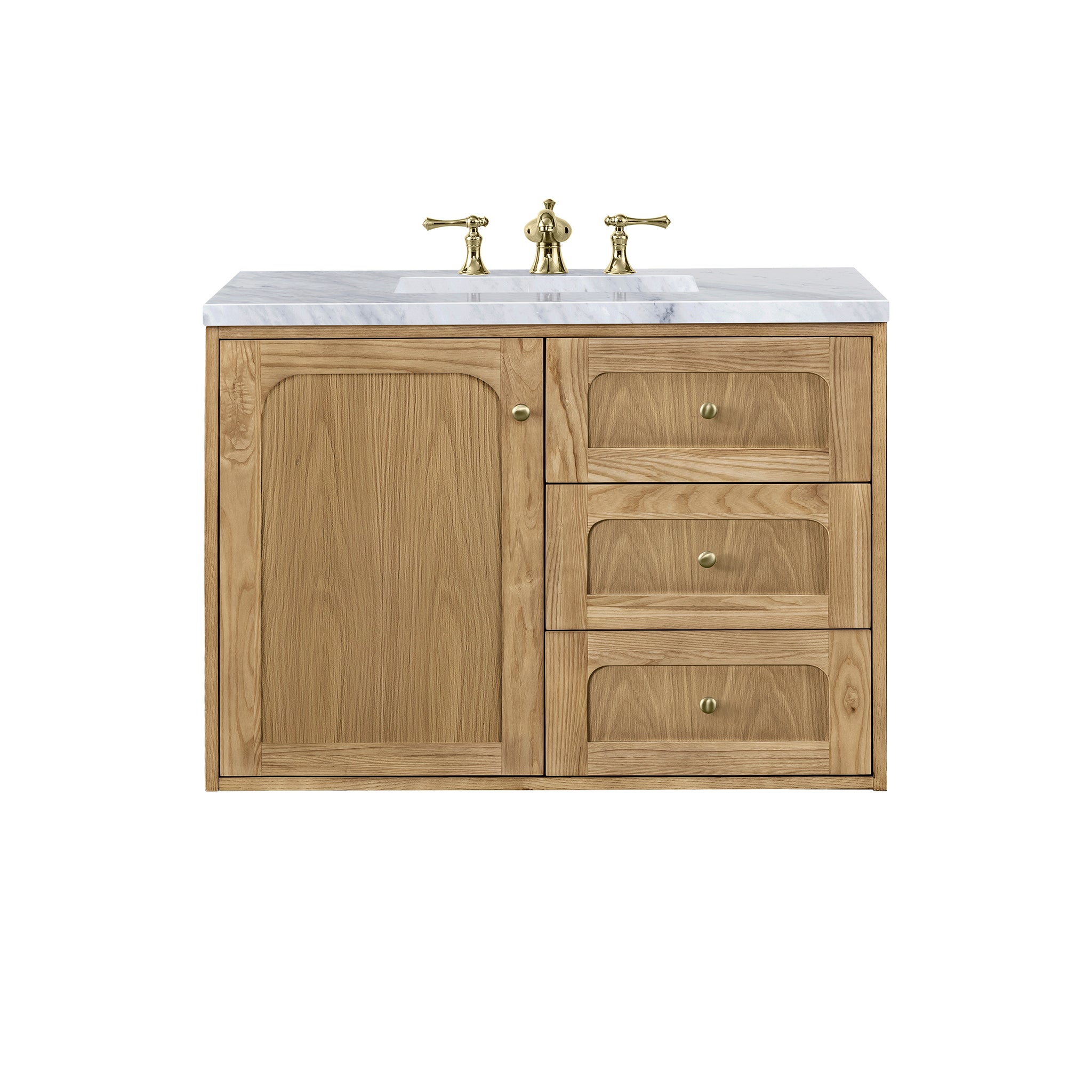James Martin Laurent 36" Single Vanity in Light Natural Oak with 3cm Countertop