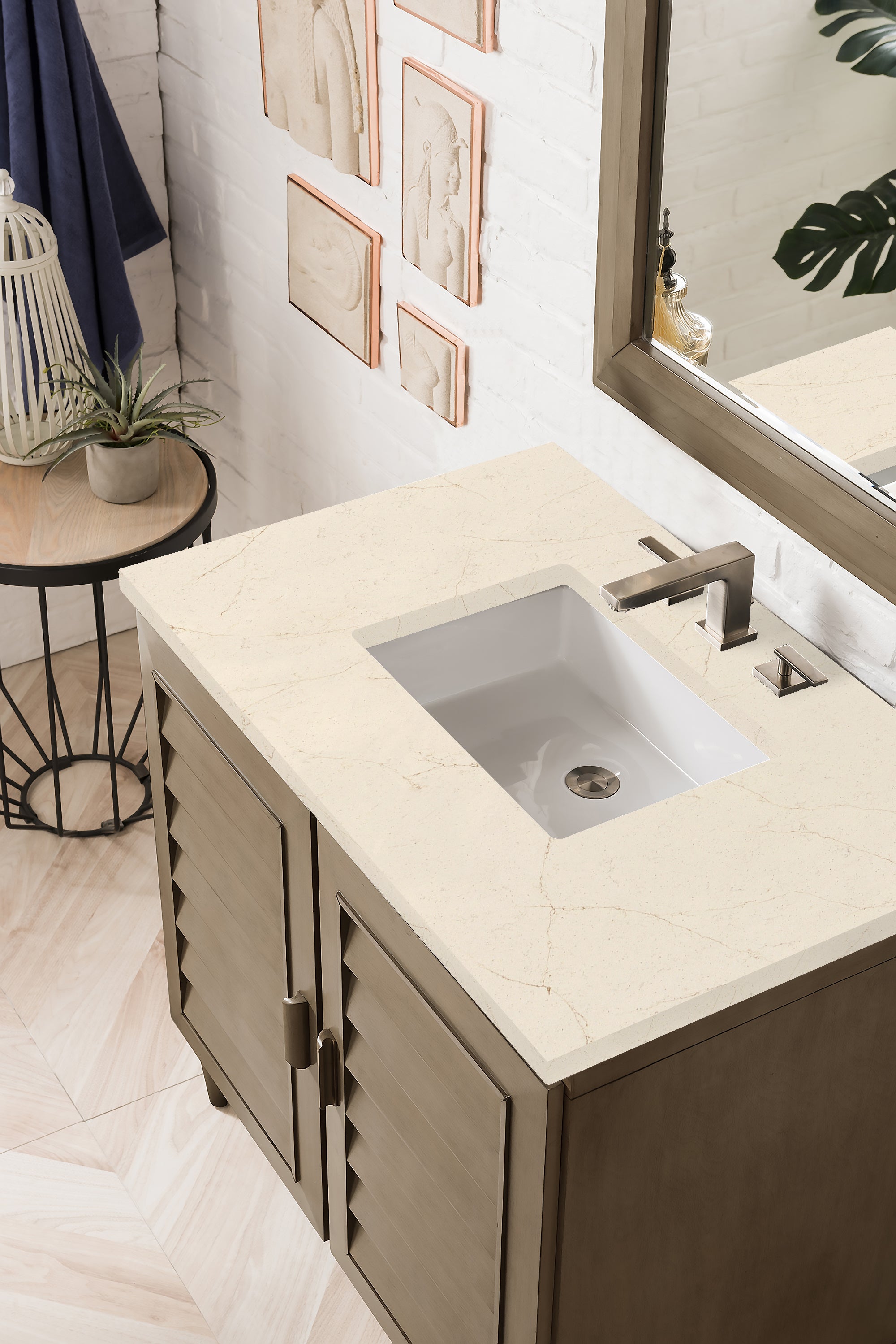 James Martin Portland 36" Single Vanity in Whitewashed Walnut with 3cm Countertop