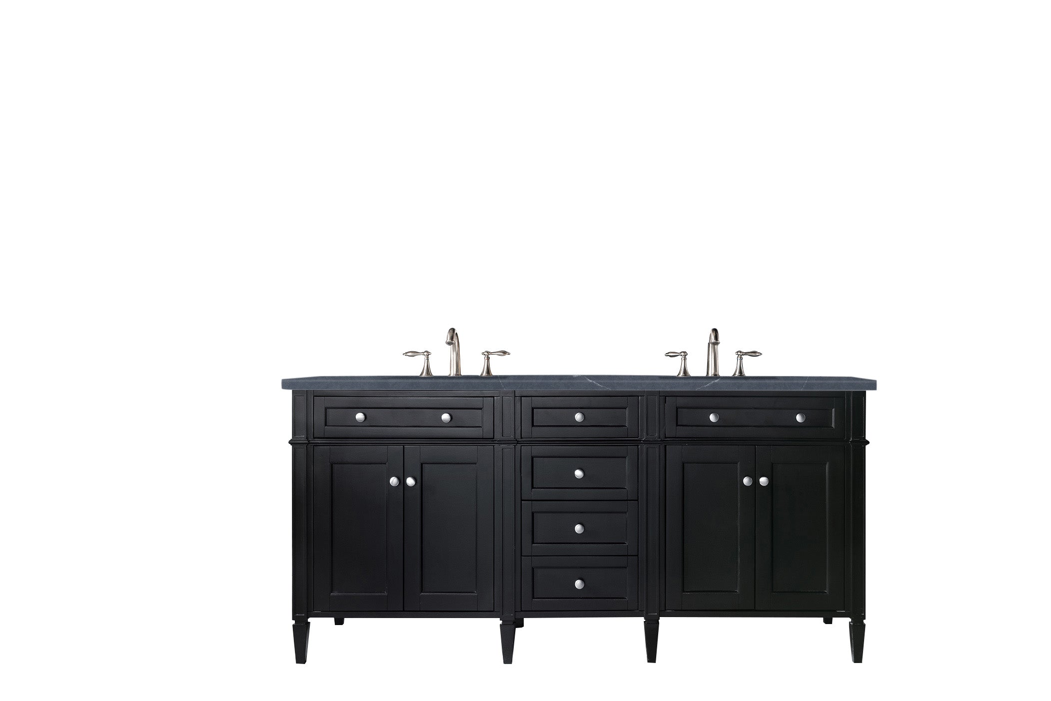 James Martin Brittany 72" Double Vanity in Black Onyx with 3cm Countertop
