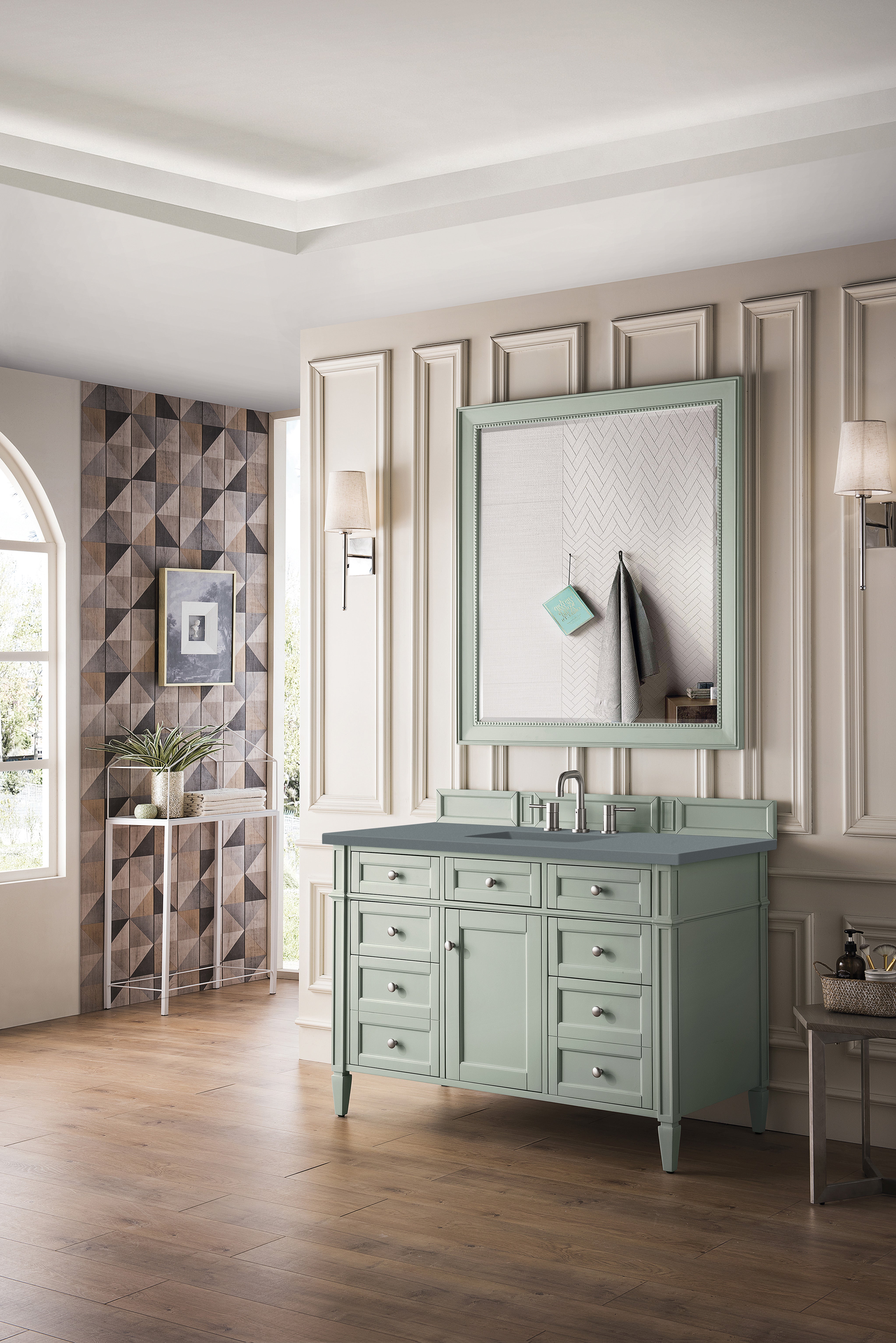 James Martin Brittany 48" Single Vanity in Sage Green with 3cm Countertop