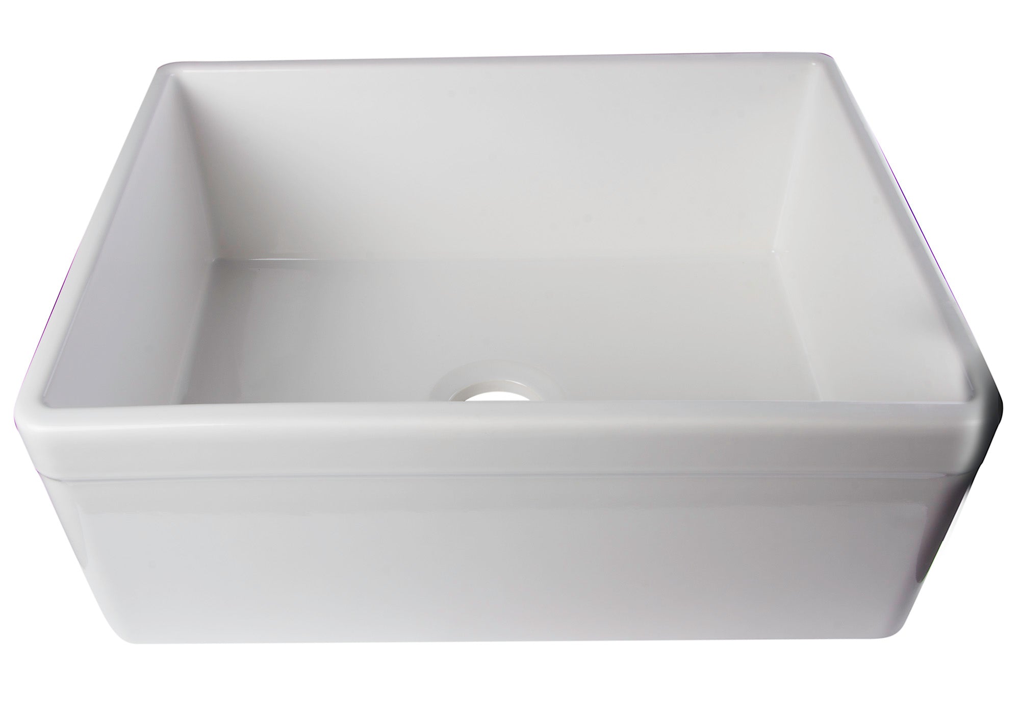 ALFI brand AB506 AB506-W White 26" Decorative Lip Apron Single Bowl Fireclay Farmhouse Kitchen Sink