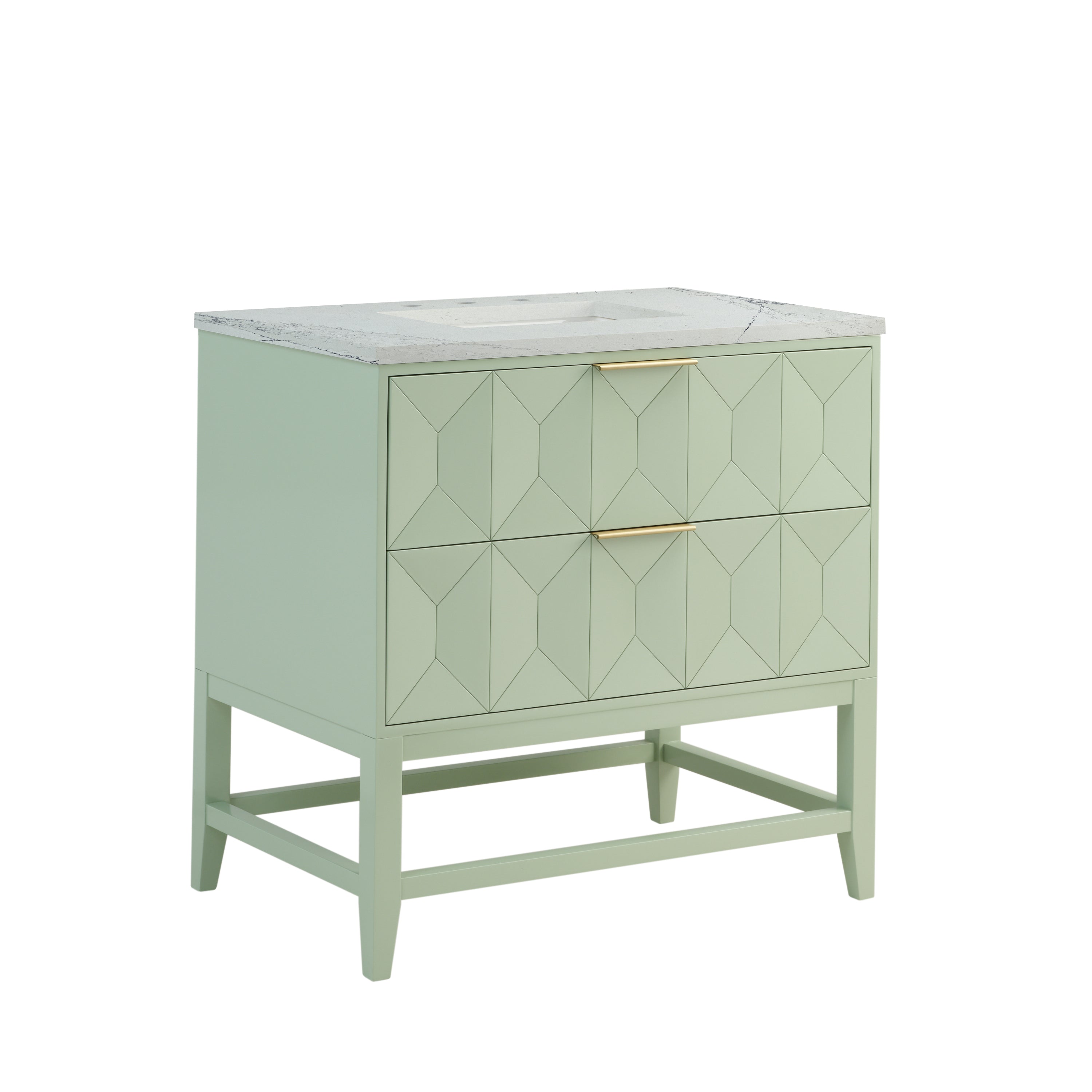 James Martin Emmeline 36" Single Vanity in Pistachio with 3cm Countertop