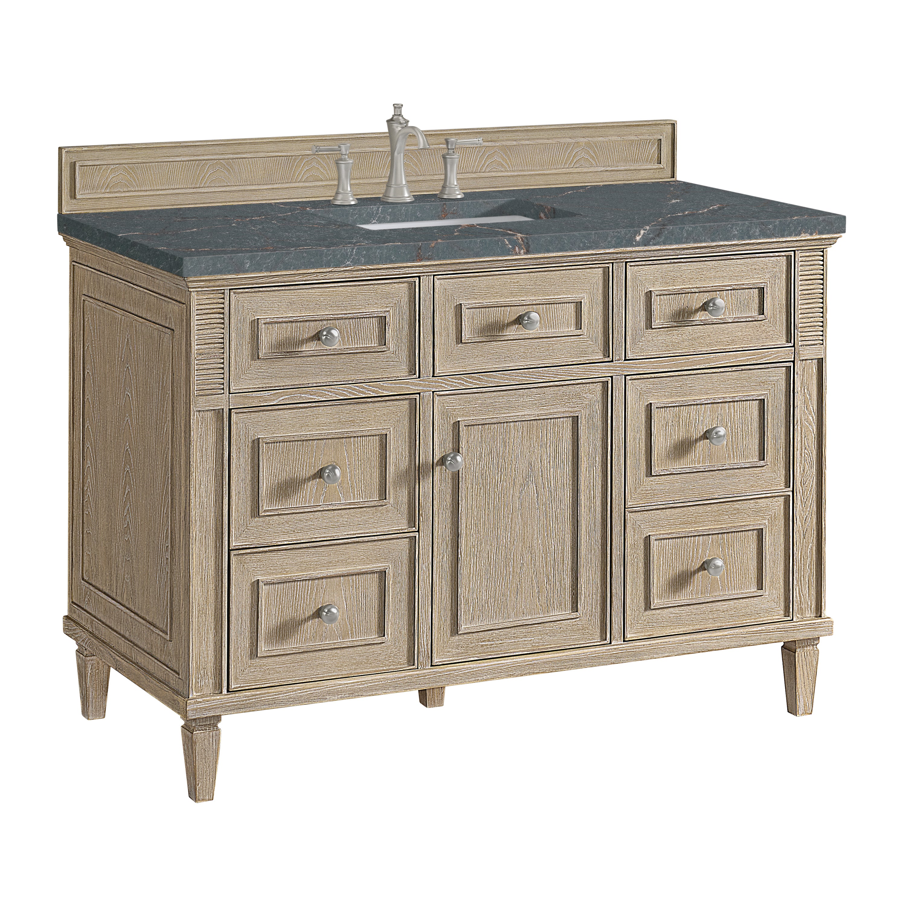 James Martin Lorelai 48" Single Vanity in Whitewashed Oak with 3cm Countertop and FreePower Wireless Charger
