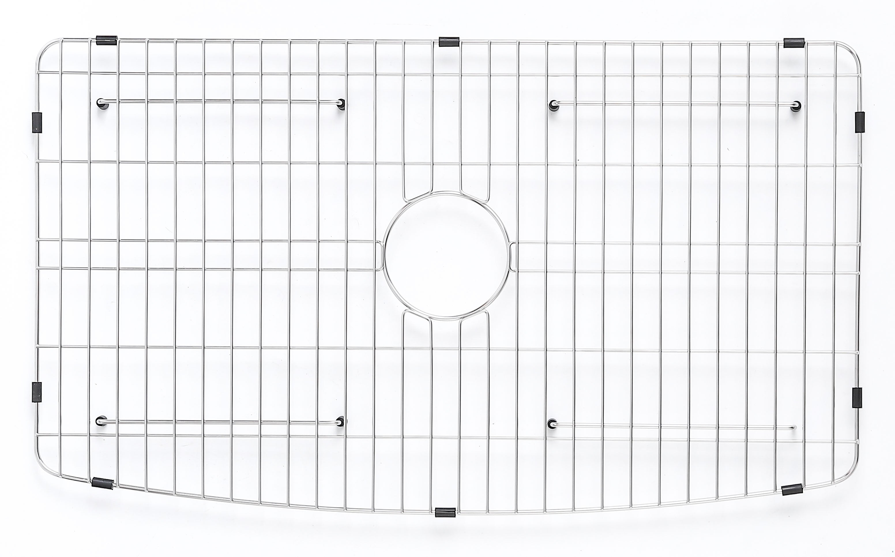 ALFI brand ABFC3320S ABFC3320S-W White Smooth Curved Apron 33" x 20" Single Bowl Fireclay Farm Sink with Grid