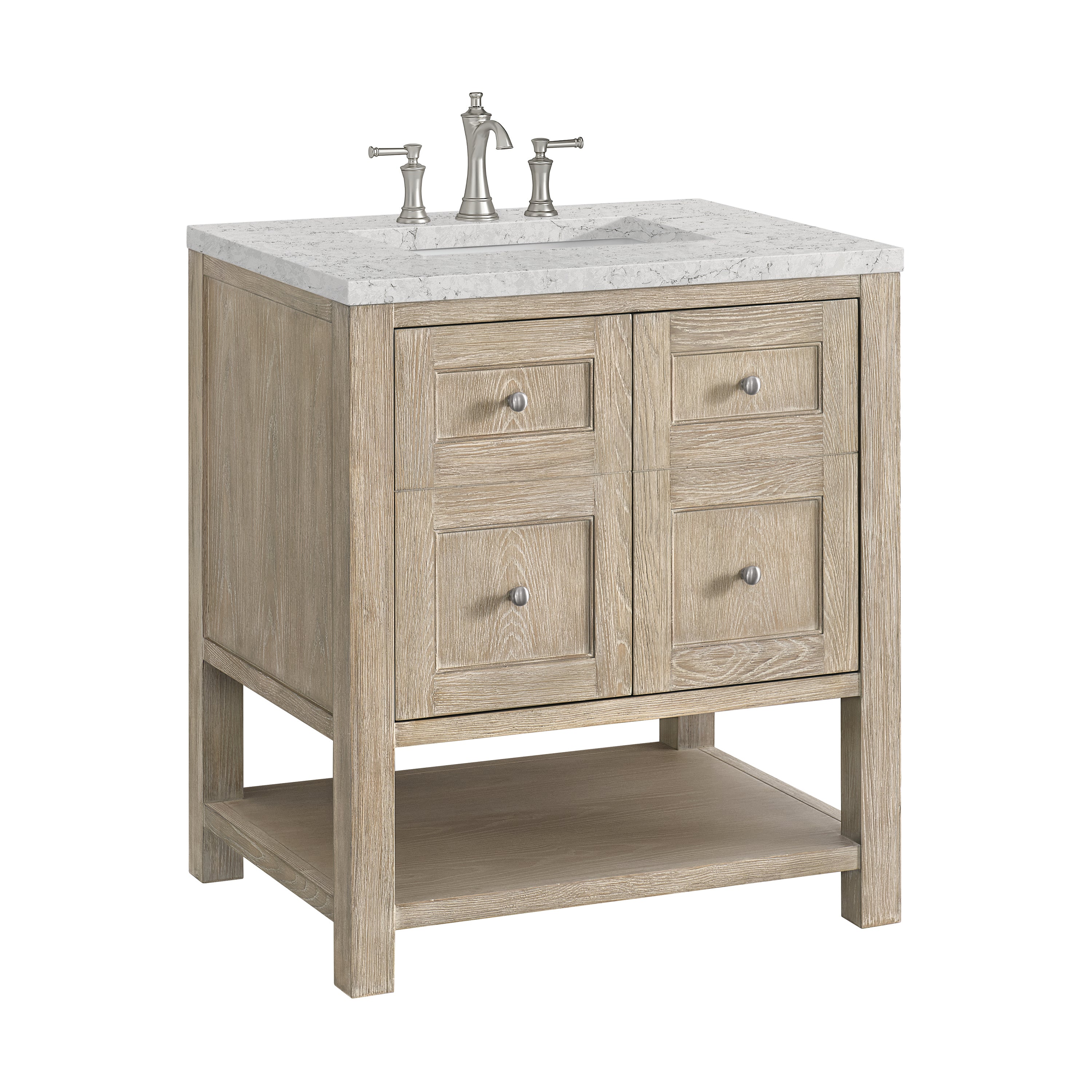 James Martin Breckenridge 30" Single Vanity in Whitewashed Oak with 3cm Countertop