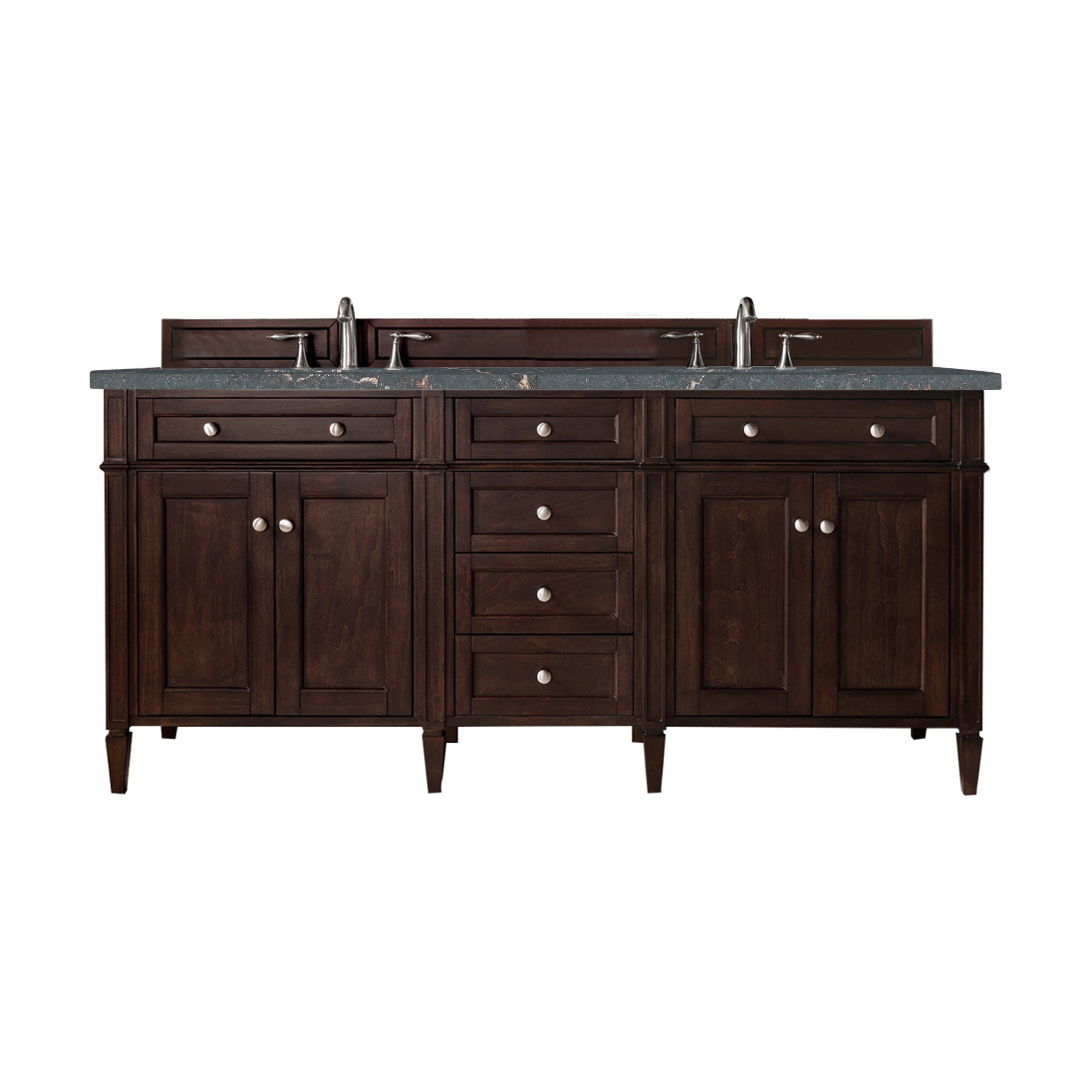 James Martin Brittany 72" Double Vanity in Burnished Mahogany with 3cm Countertop