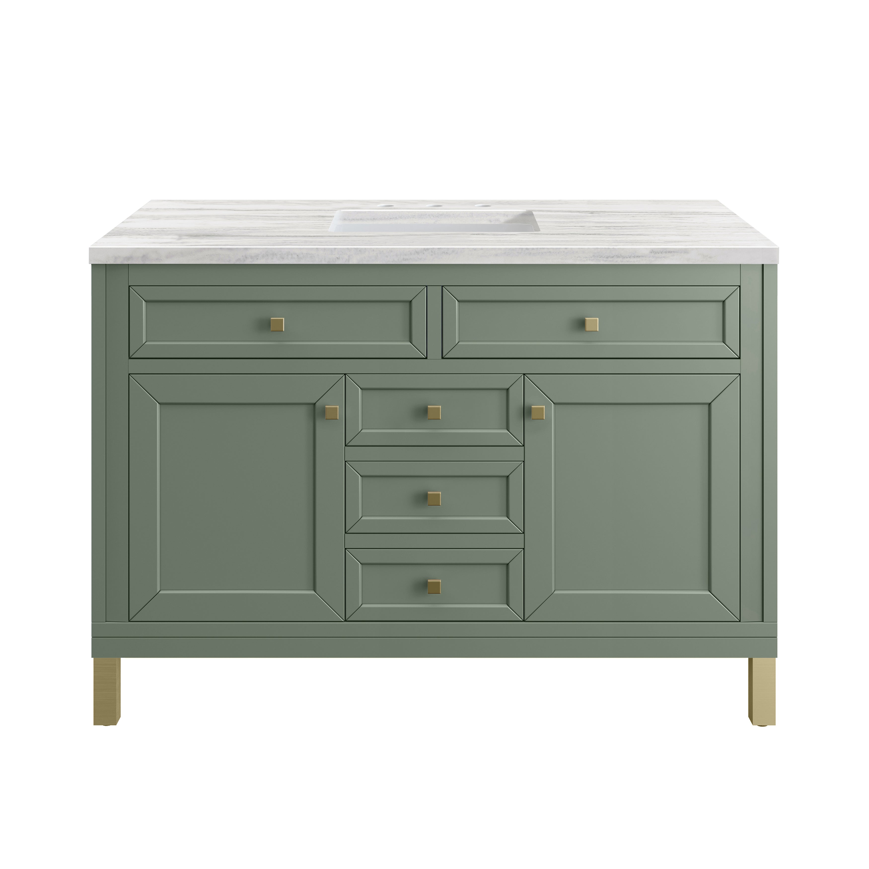 James Martin Chicago 48" Single Vanity in Smokey Celadon with 3cm Countertop