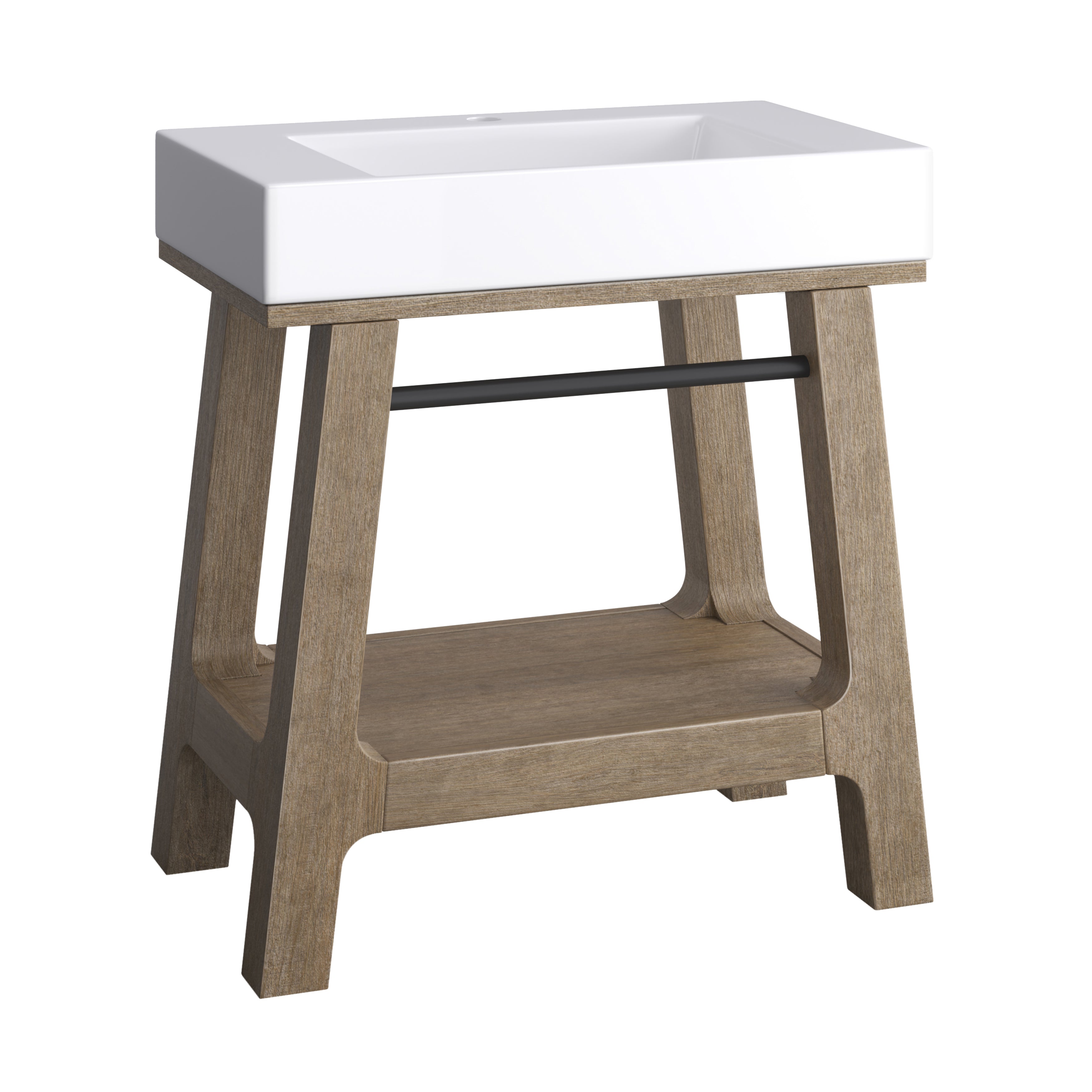 James Martin Auburn 31.5" Single Weathered Timber Sink Console