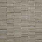 Ash Gray Polished Marble Mosaic – Strips Pattern