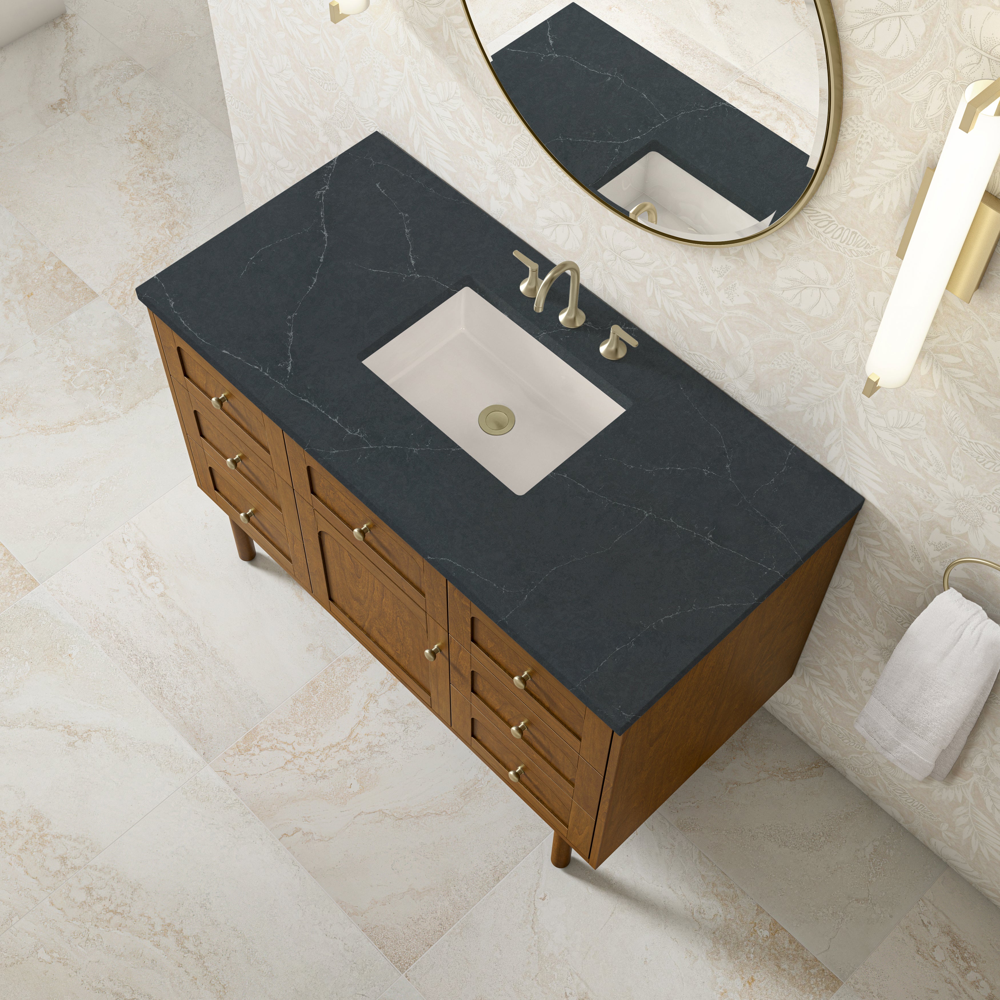 James Martin Laurent 48" Single Vanity in Honey Oak with 3cm Countertop