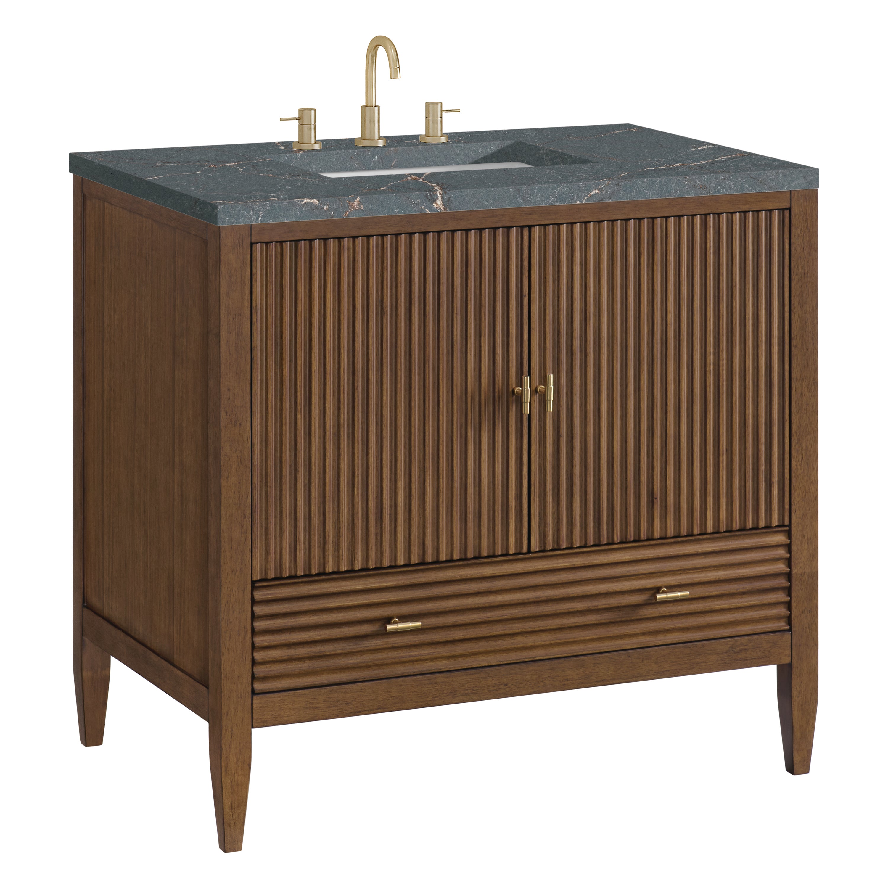 James Martin Myrrin 36" Vanity in Mid Century Walnut with 3cm Countertop
