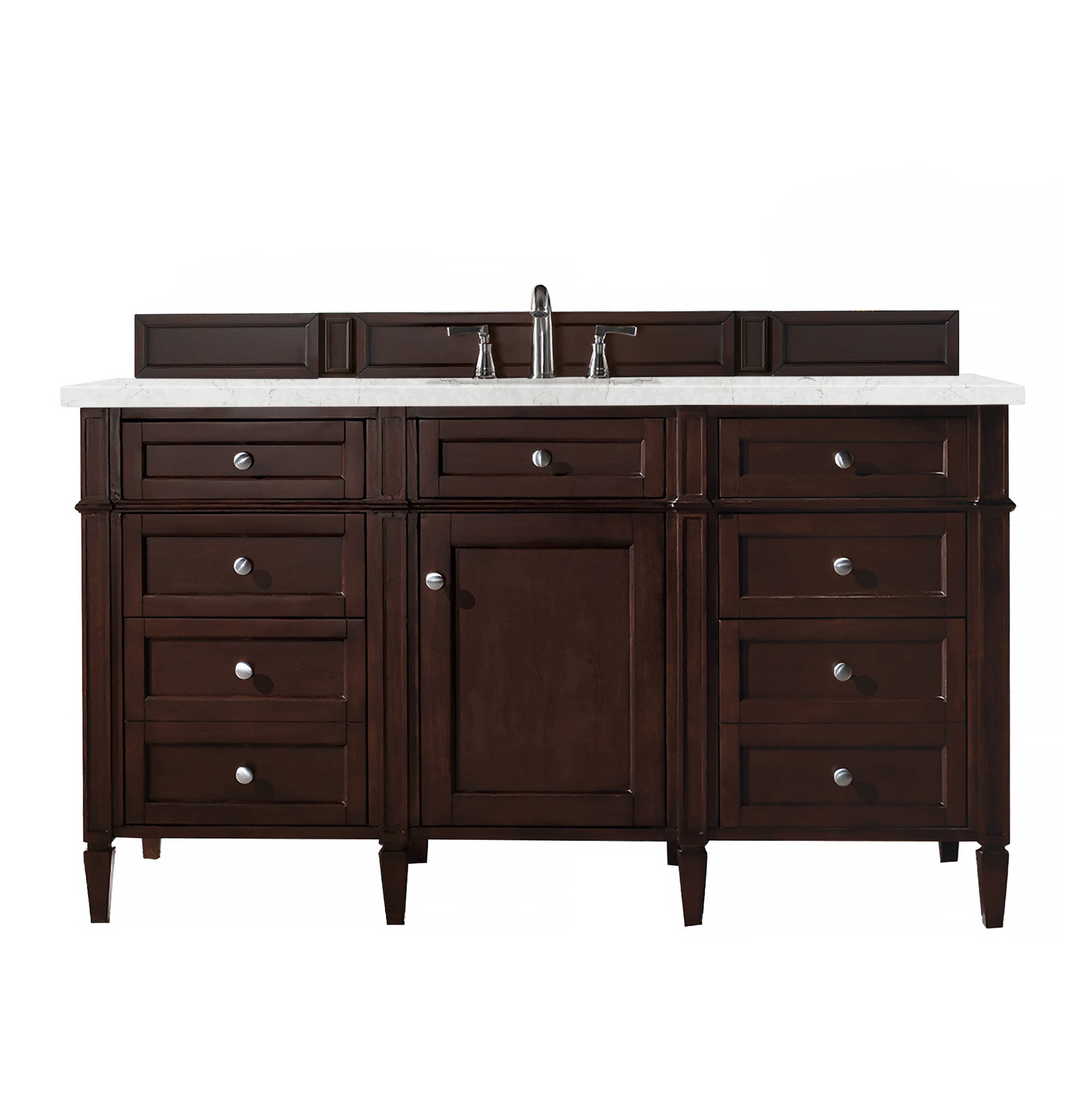 James Martin Brittany 60" Single Vanity in Burnished Mahogany with 3cm Countertop
