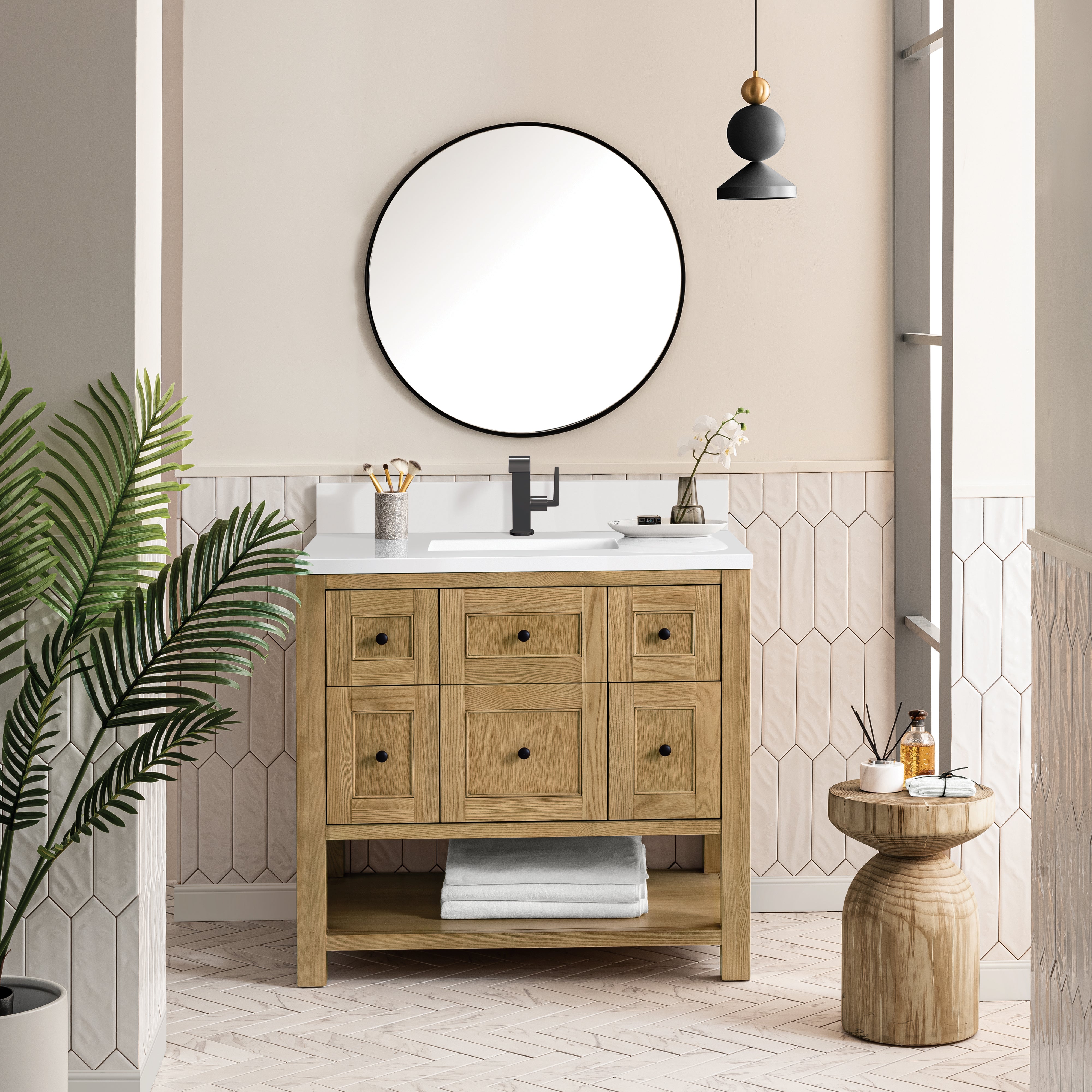 James Martin Breckenridge 36" Single Vanity in Light Natural Oak with 3cm Countertop