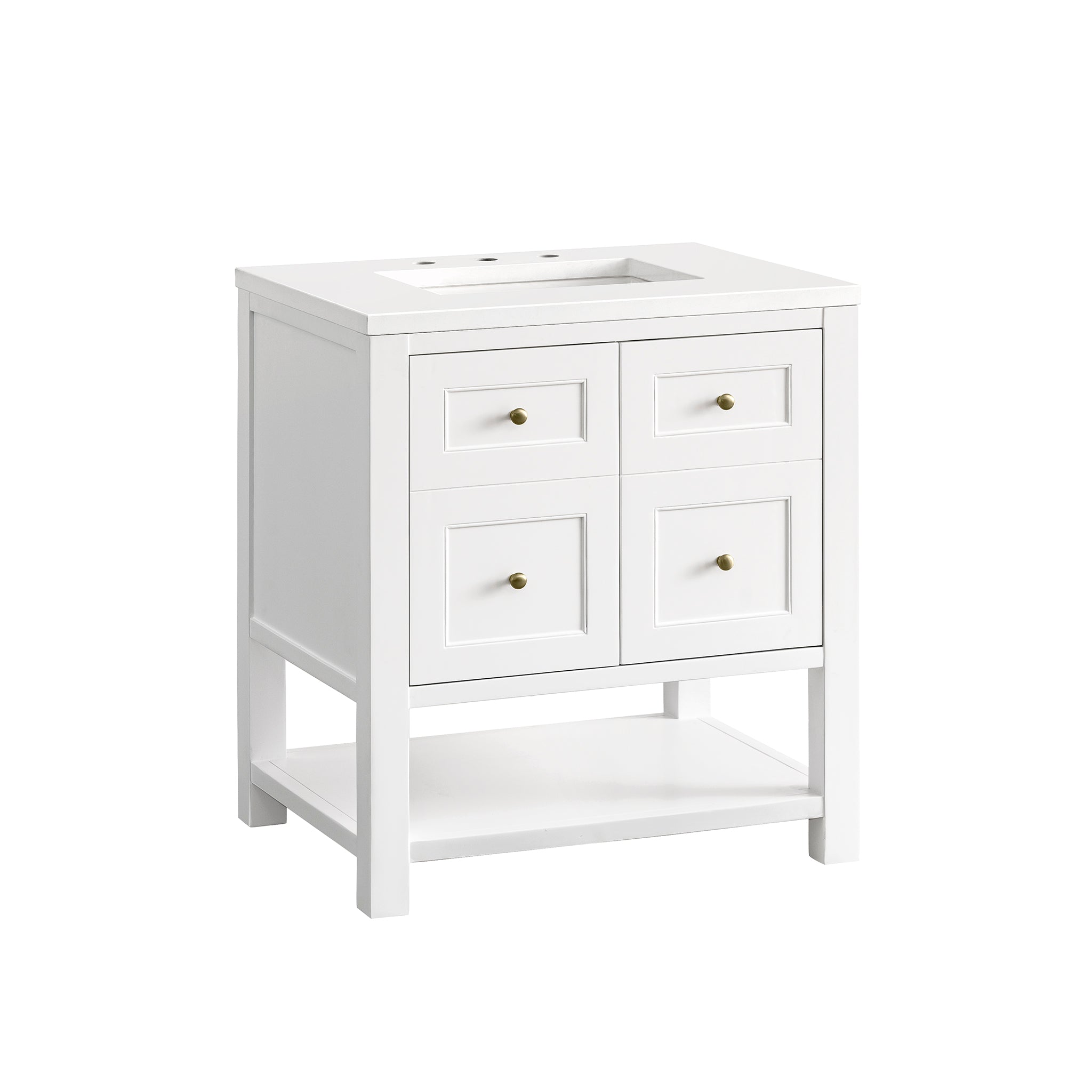 James Martin Breckenridge 30" Single Vanity in Bright White with 3cm Countertop