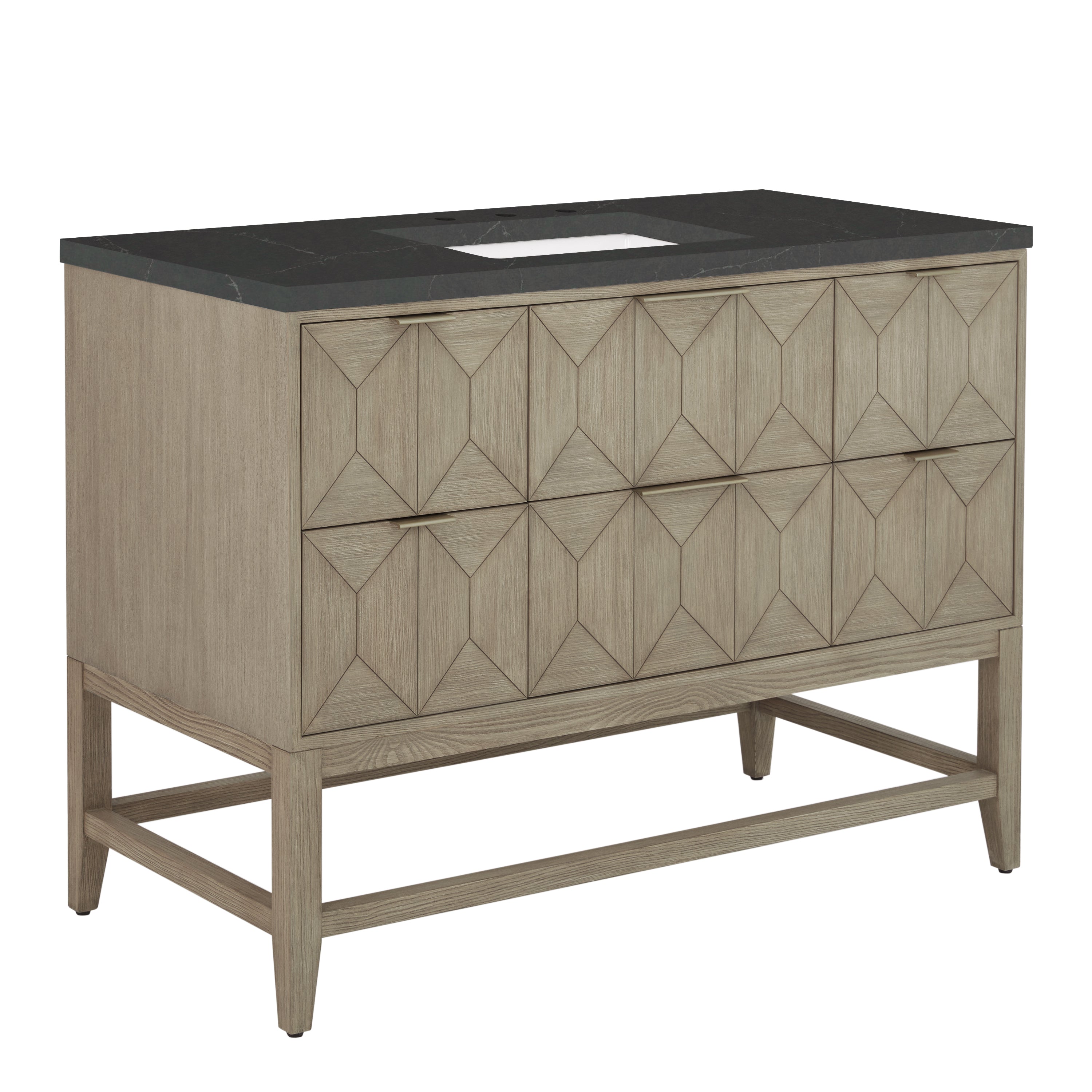 James Martin Emmeline 48" Single Vanity in Pebble Oak with 3cm Countertop