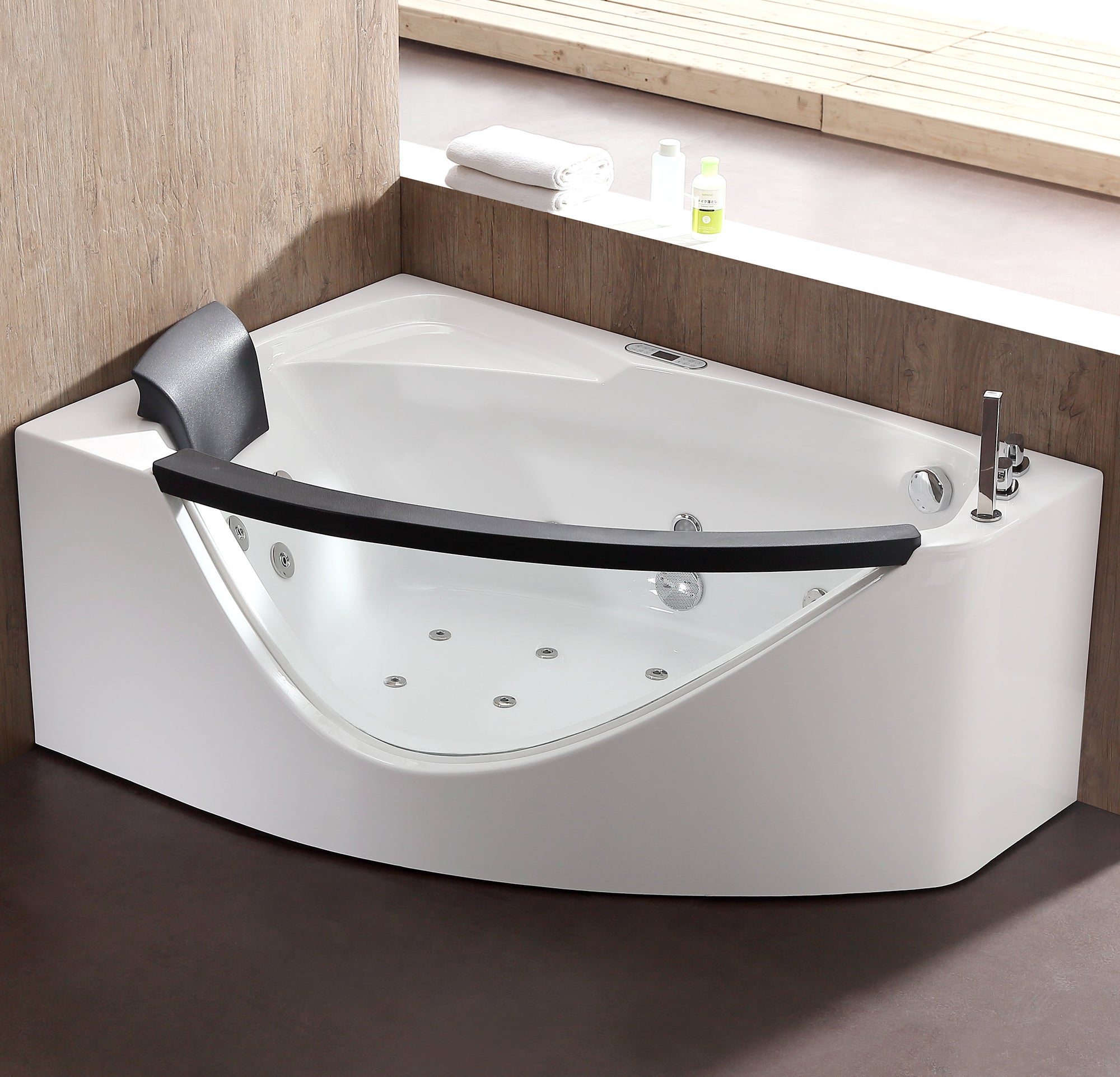 EAGO AM198ETL-R 5′ Acrylic Whirlpool Corner Bathtub with Glass Front