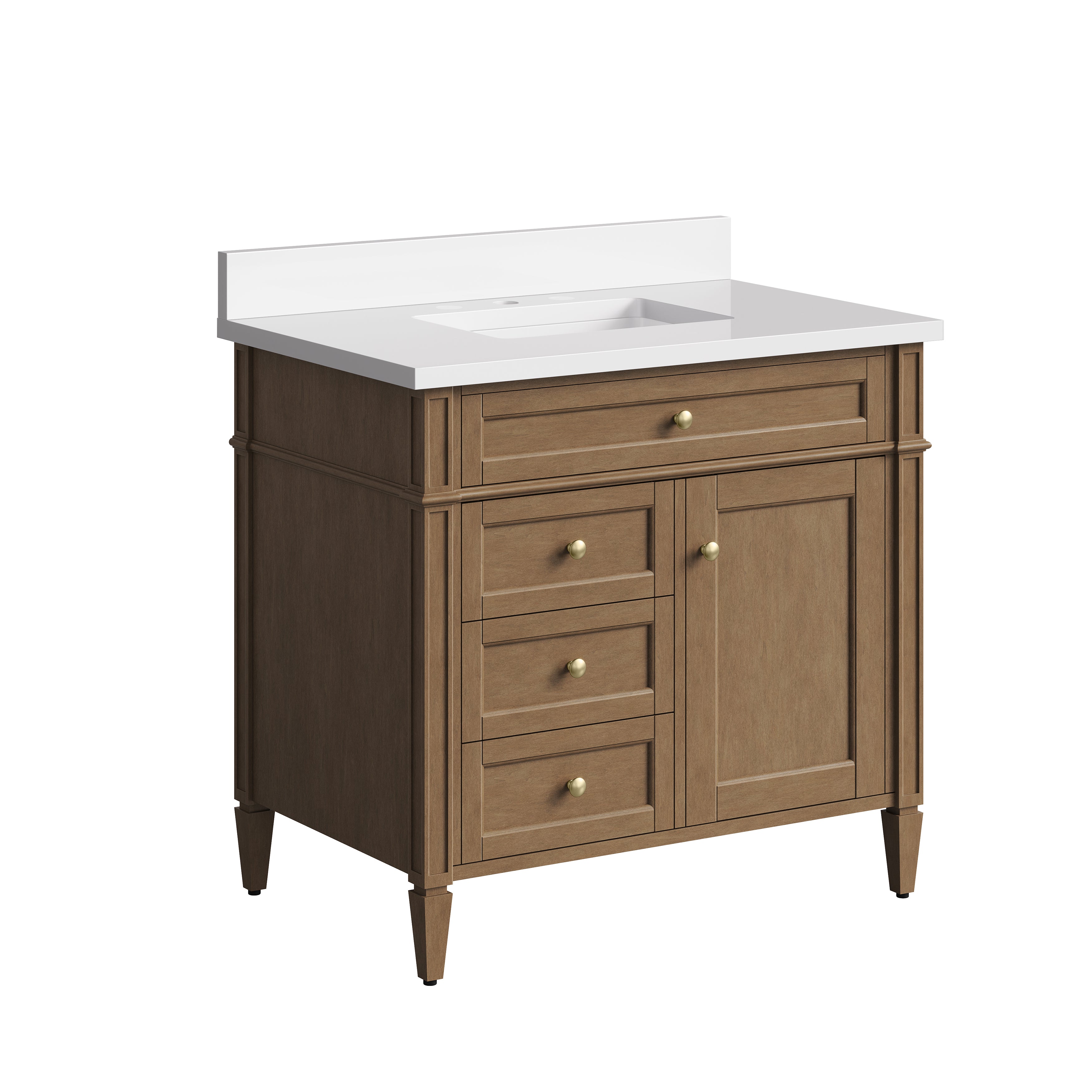 James Martin Brittany 36" Single Vanity in Pecan with 3cm Countertop