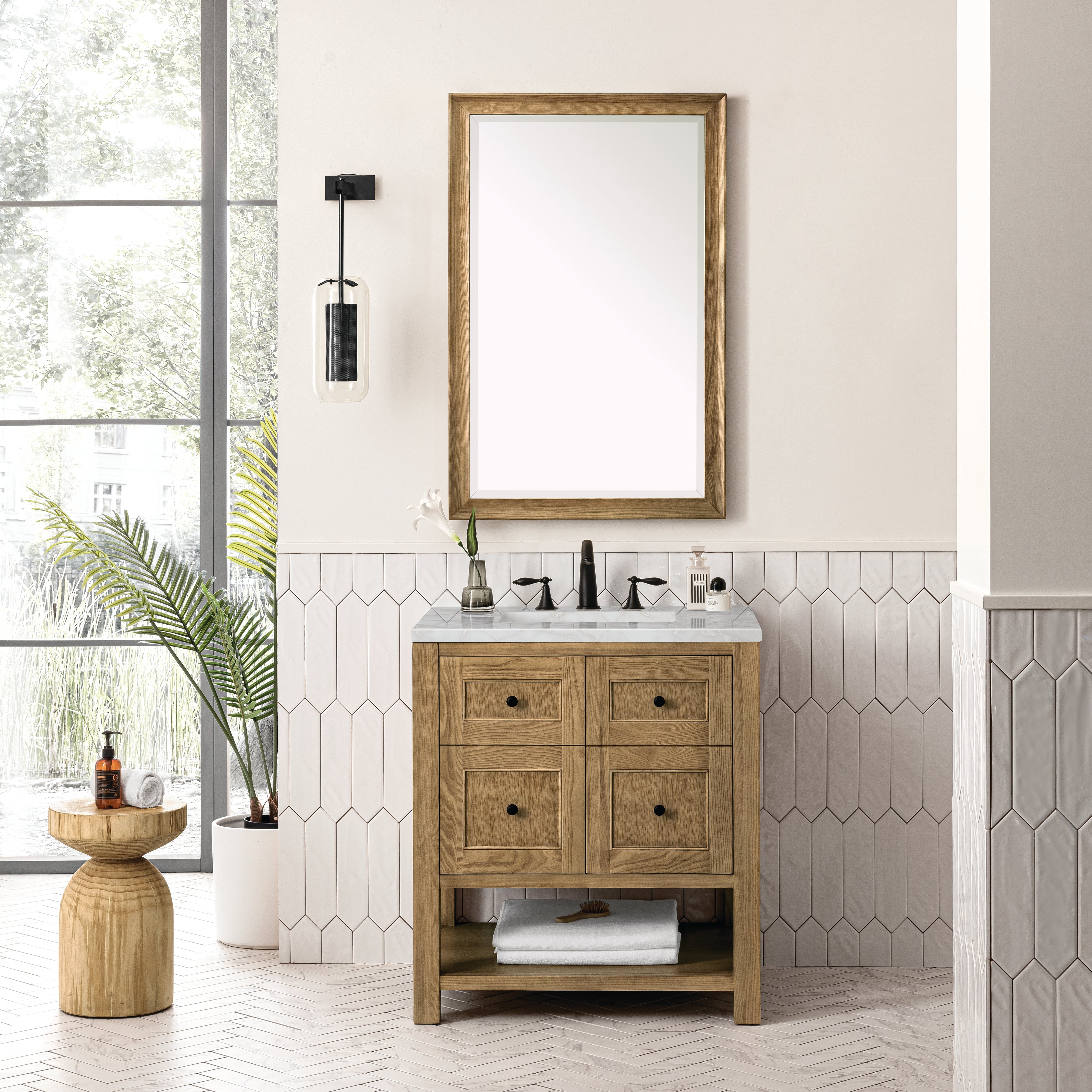James Martin Breckenridge 30" Single Vanity in Light Natural Oak with 3cm Countertop