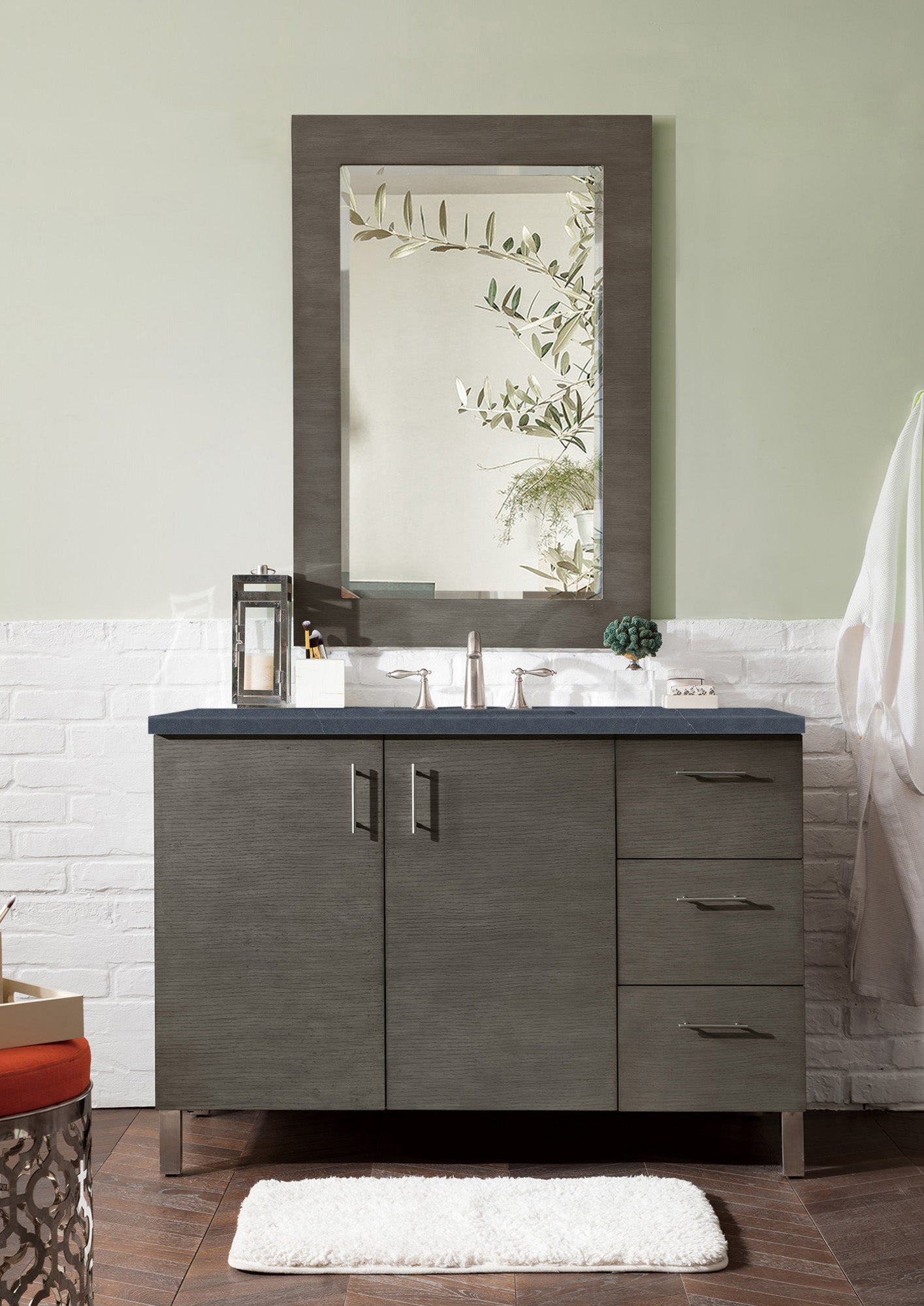 James Martin Metropolitan 48" Single Vanity in Silver Oak with 3cm Countertop