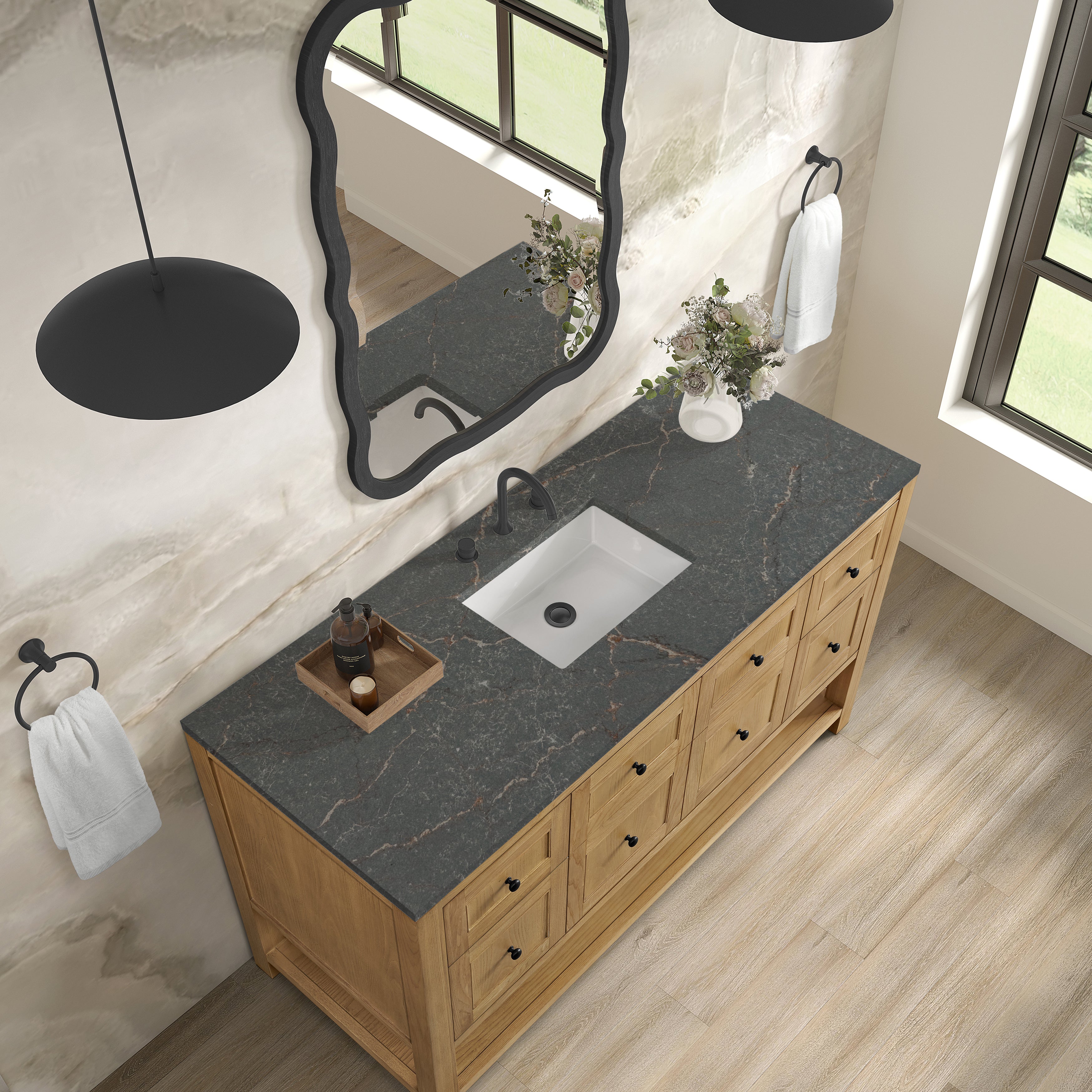 James Martin Breckenridge 60" Single Vanity in Light Natural Oak with 3cm Countertop