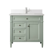 James Martin Brittany 36" Single Vanity in Sage Green with 3cm Countertop
