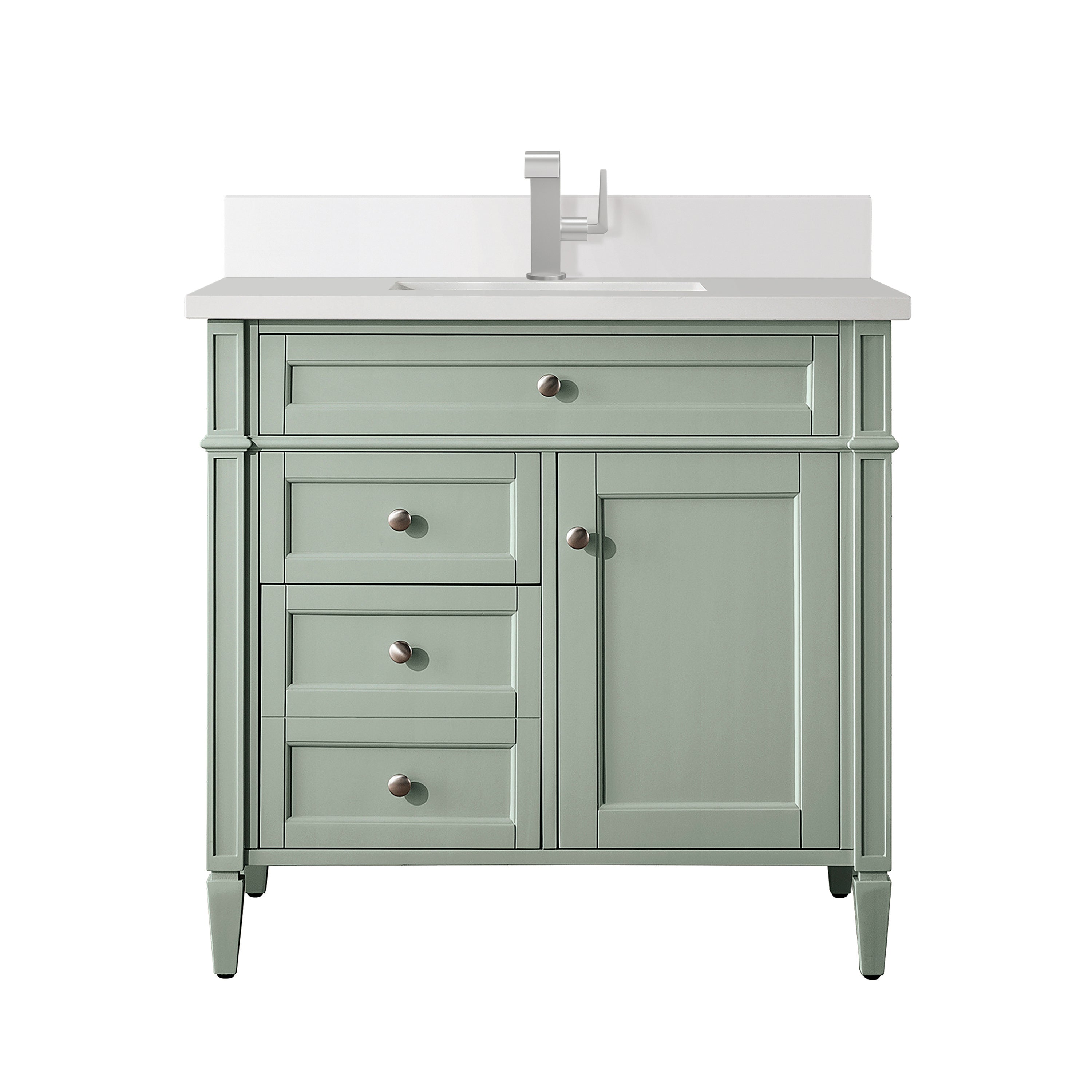 James Martin Brittany 36" Single Vanity in Sage Green with 3cm Countertop