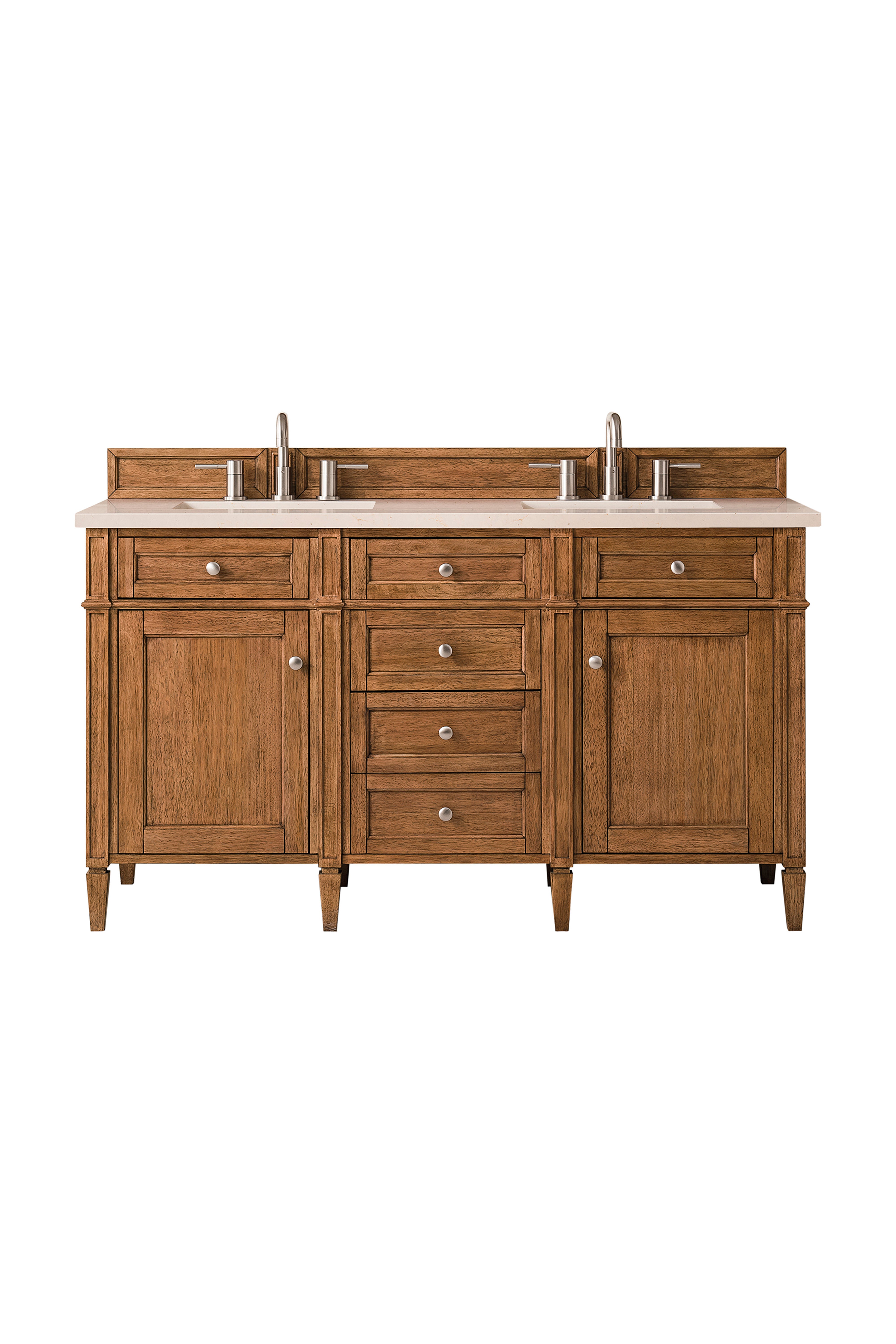 James Martin Brittany 60" Double Vanity in Saddle Brown with 3cm Countertop