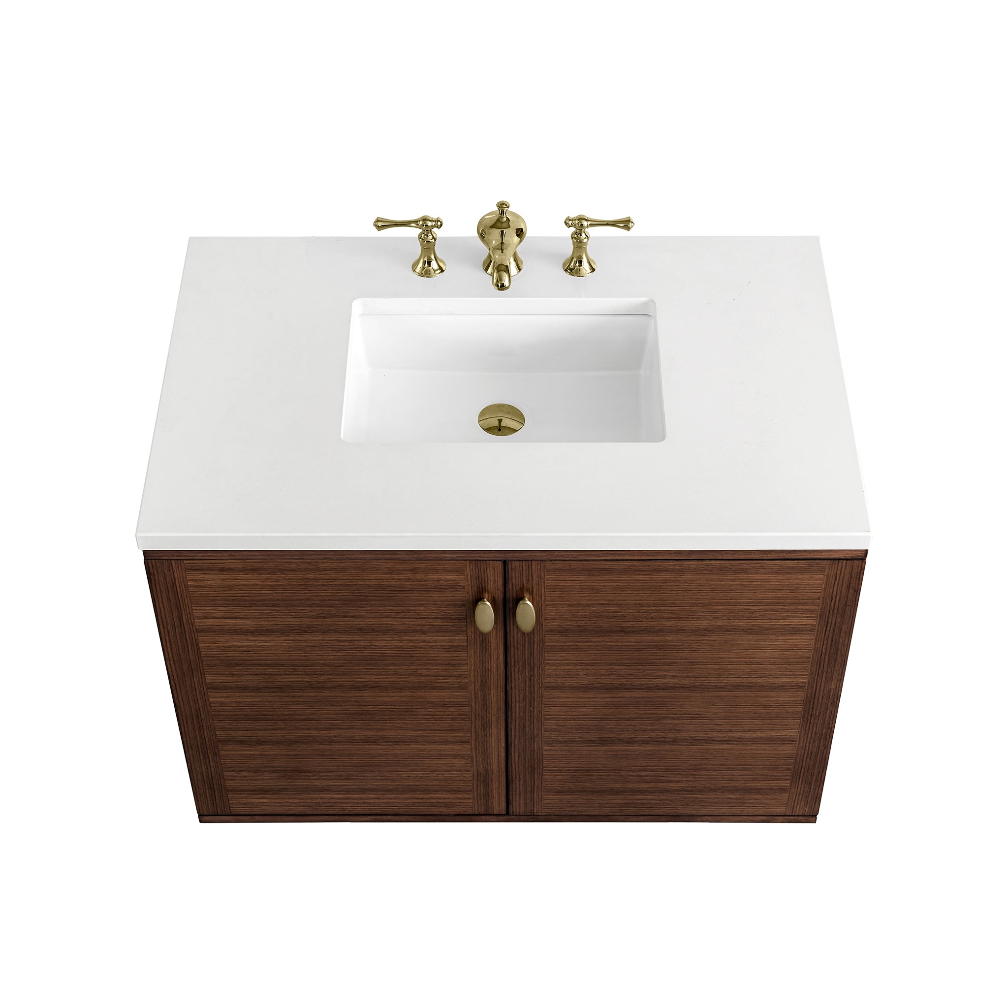 James Martin Amberly 36" Single Vanity in Mid-Century Walnut with 3cm Countertop