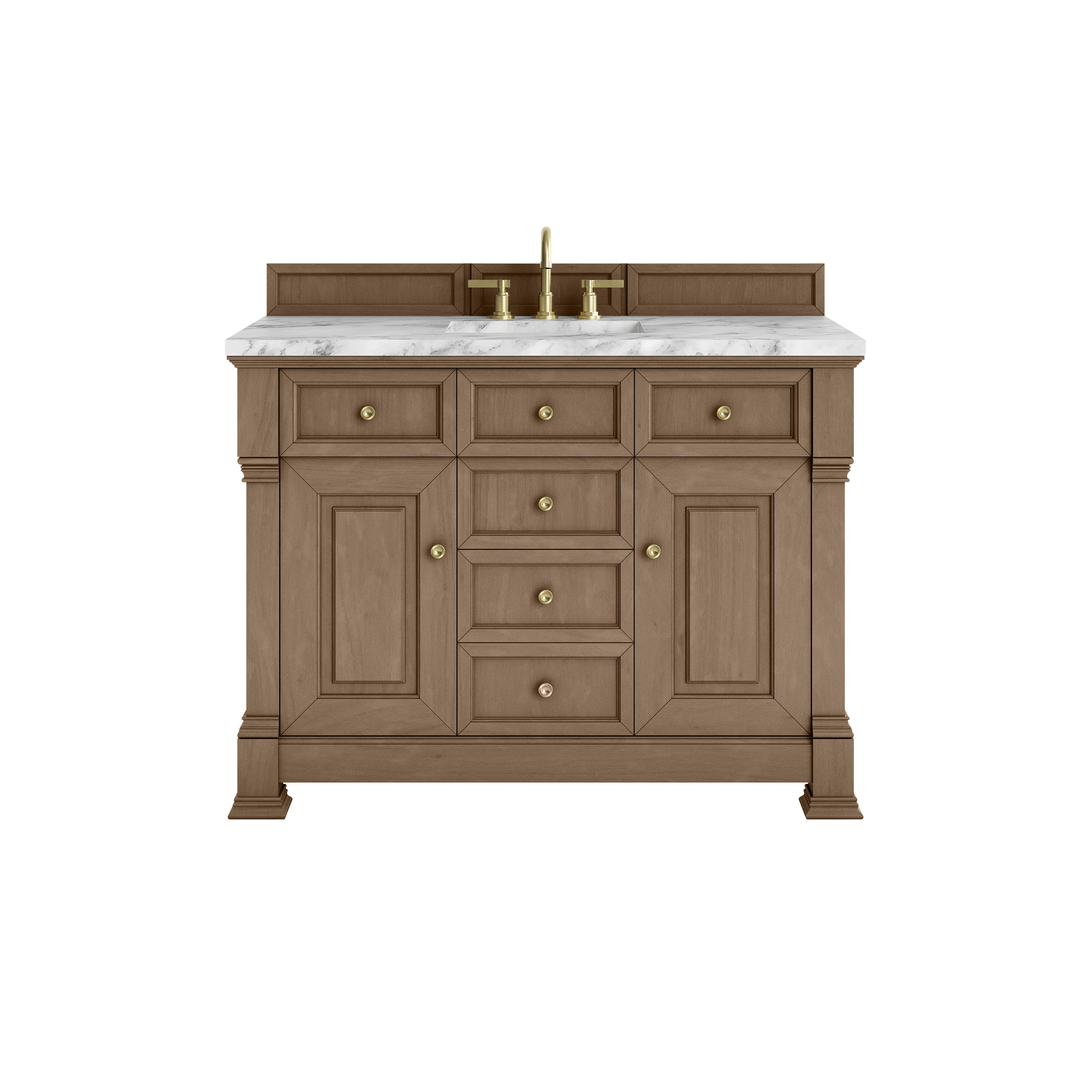 James Martin Brookfield 48" Single Vanity in Pecan with 3cm Countertop