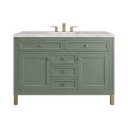 James Martin Chicago 48" Single Vanity in Smokey Celadon with 3cm Countertop and FreePower Wireless Charger