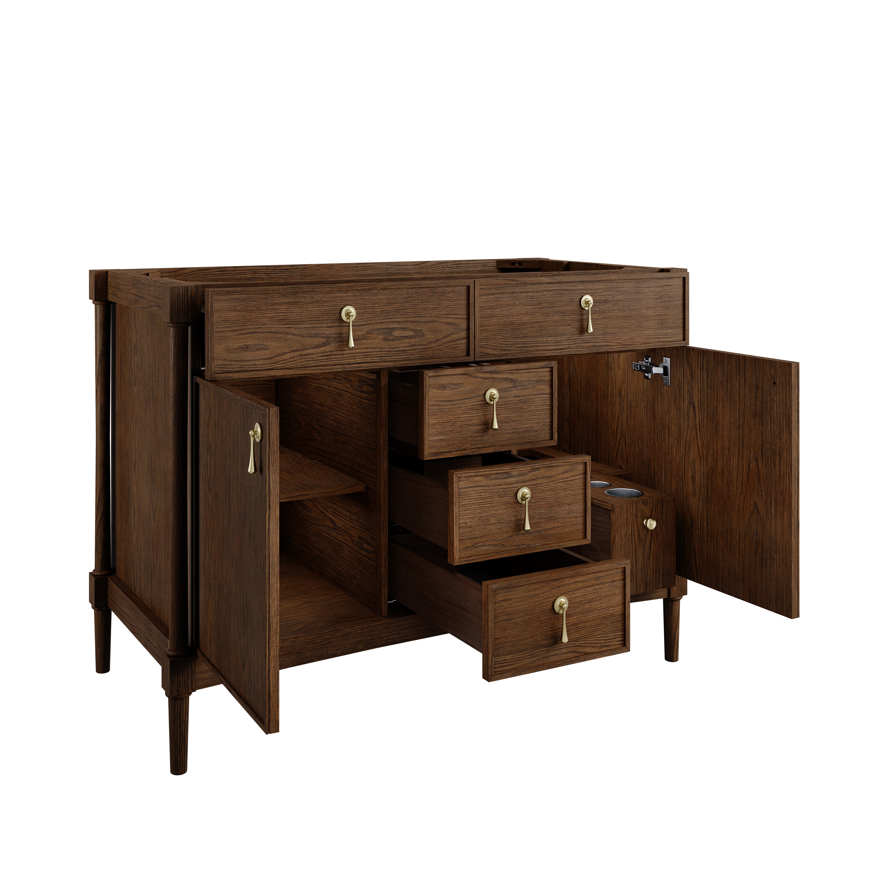 James Martin Kinnsden 48" Single Vanity in Sable Oak with 3cm Countertop and FreePower Wireless Charger