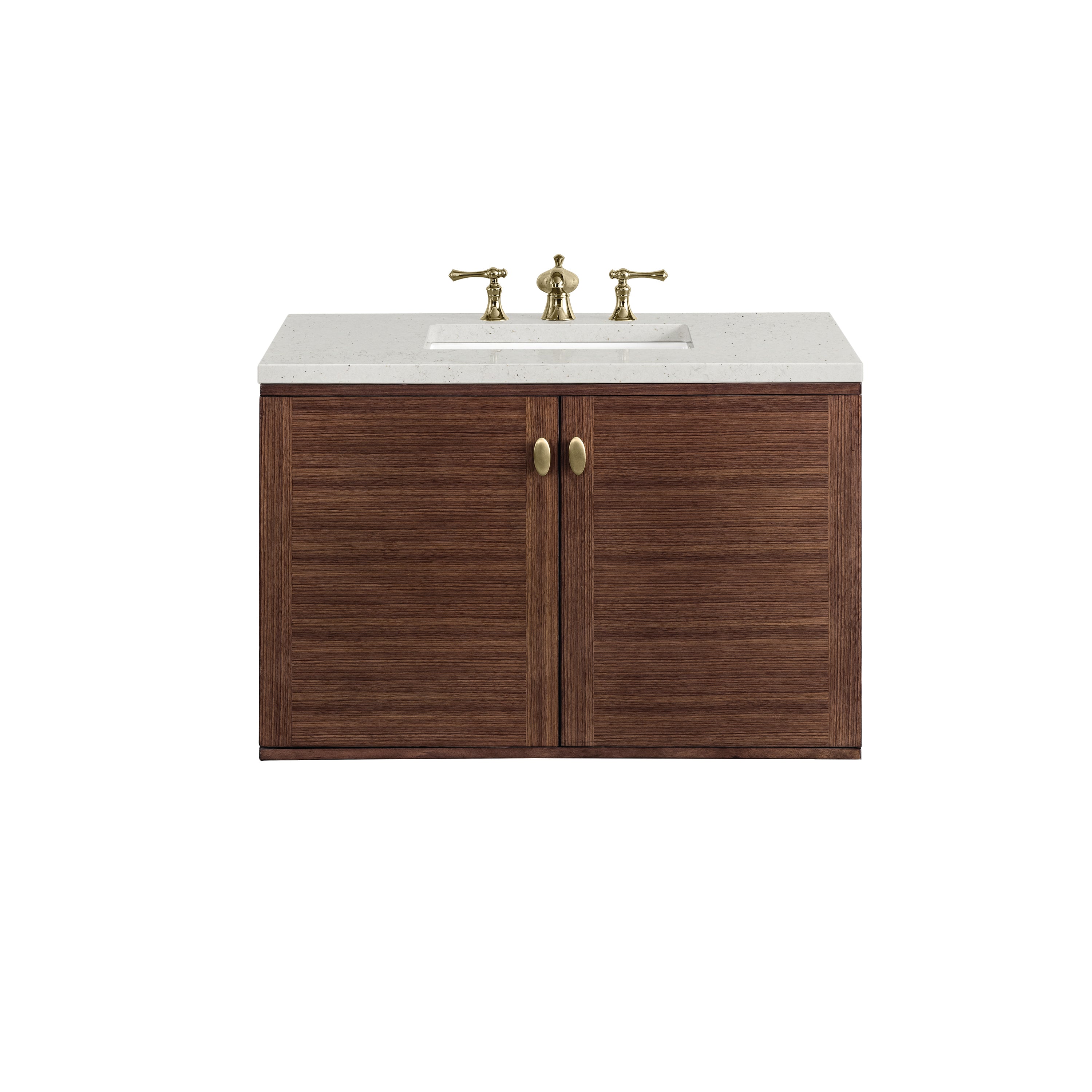 James Martin Amberly 36" Single Vanity in Mid-Century Walnut with 3cm Countertop