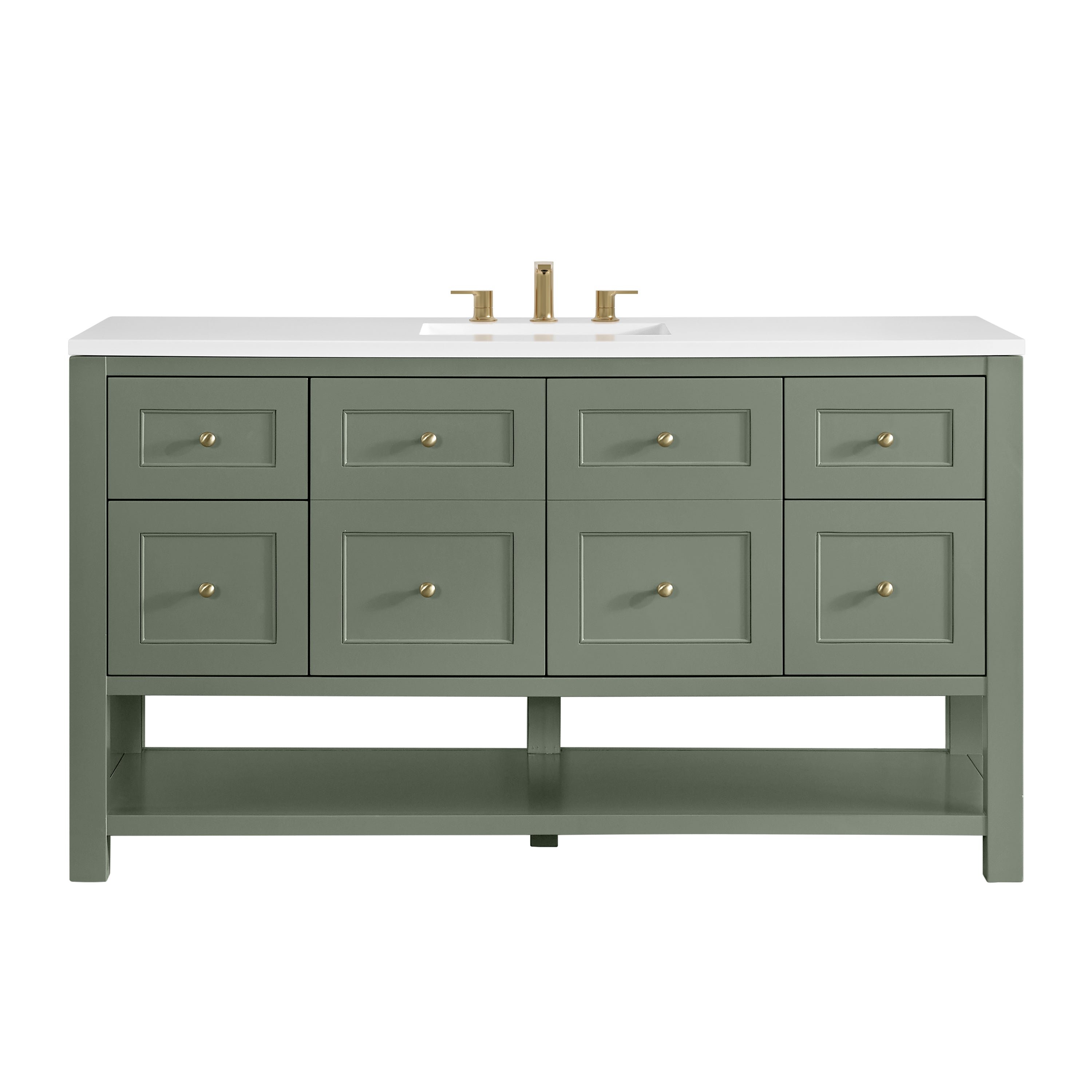James Martin Breckenridge 60" Single Vanity in Smokey Celadon with 3cm Countertop