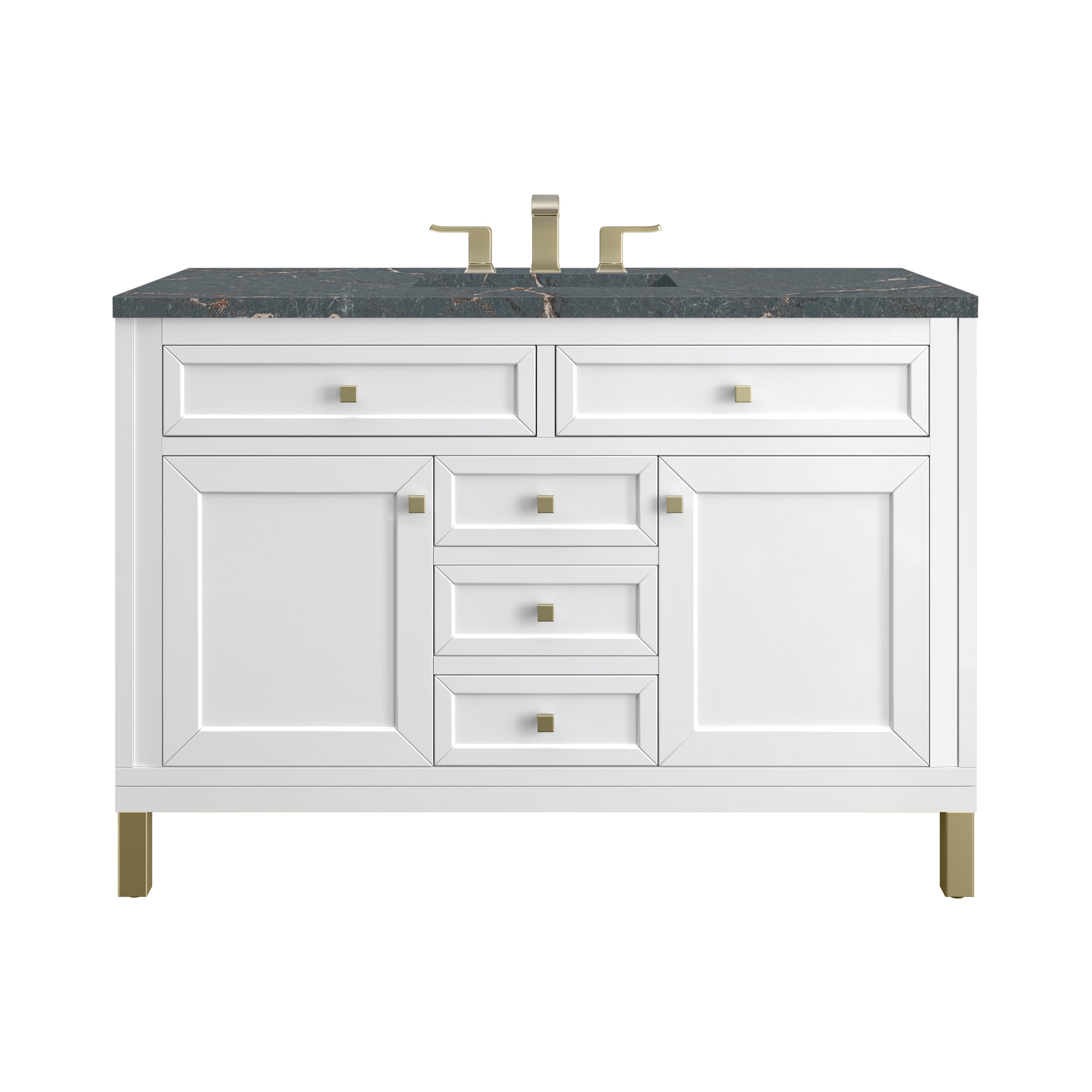 James Martin Chicago 48" Single Vanity in Glossy White with 3cm Countertop