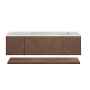 James Martin Marcello 72" Double Vanity in Chestnut with 3cm Countertop and FreePower Wireless Charger