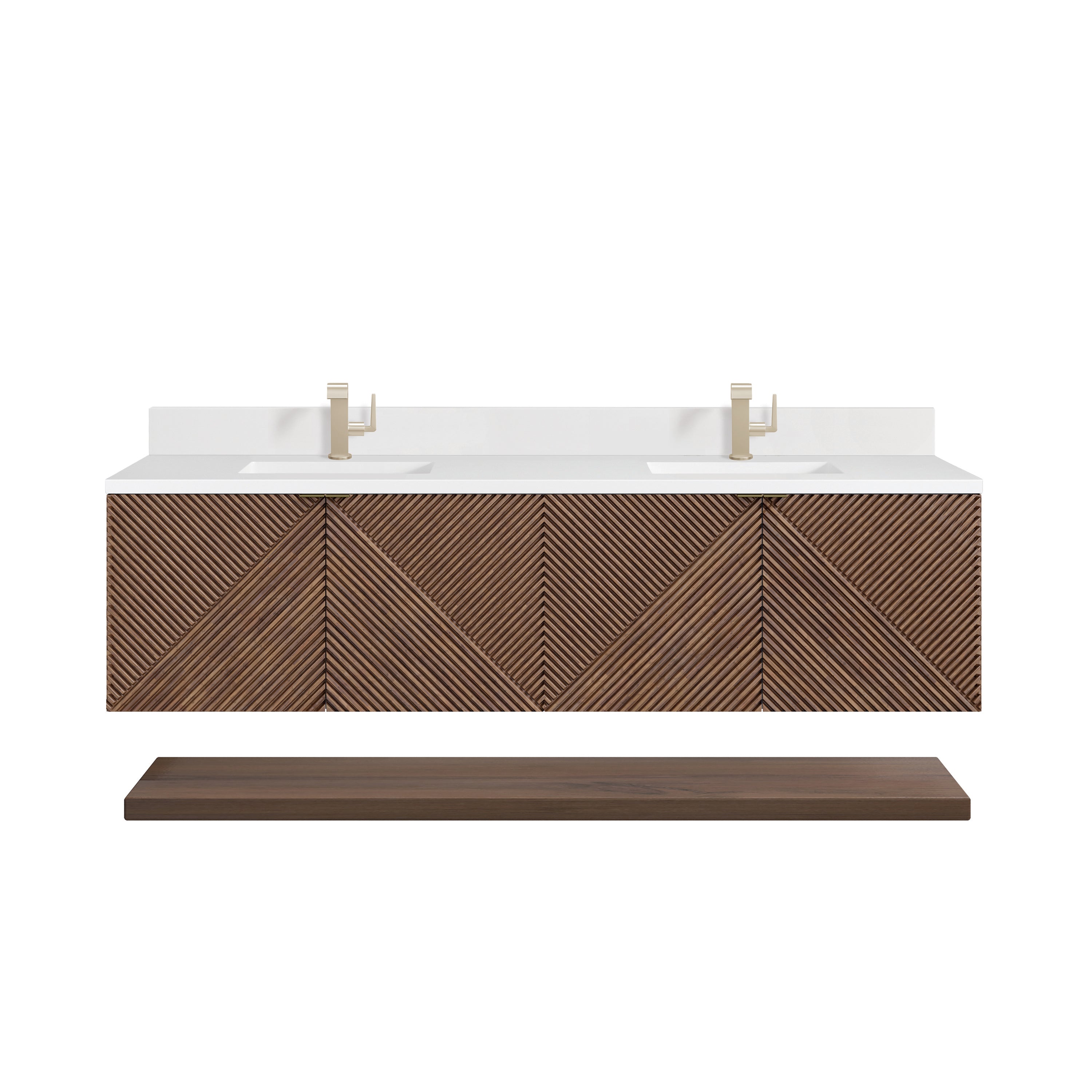 James Martin Marcello 72" Double Vanity in Chestnut with 3cm Countertop