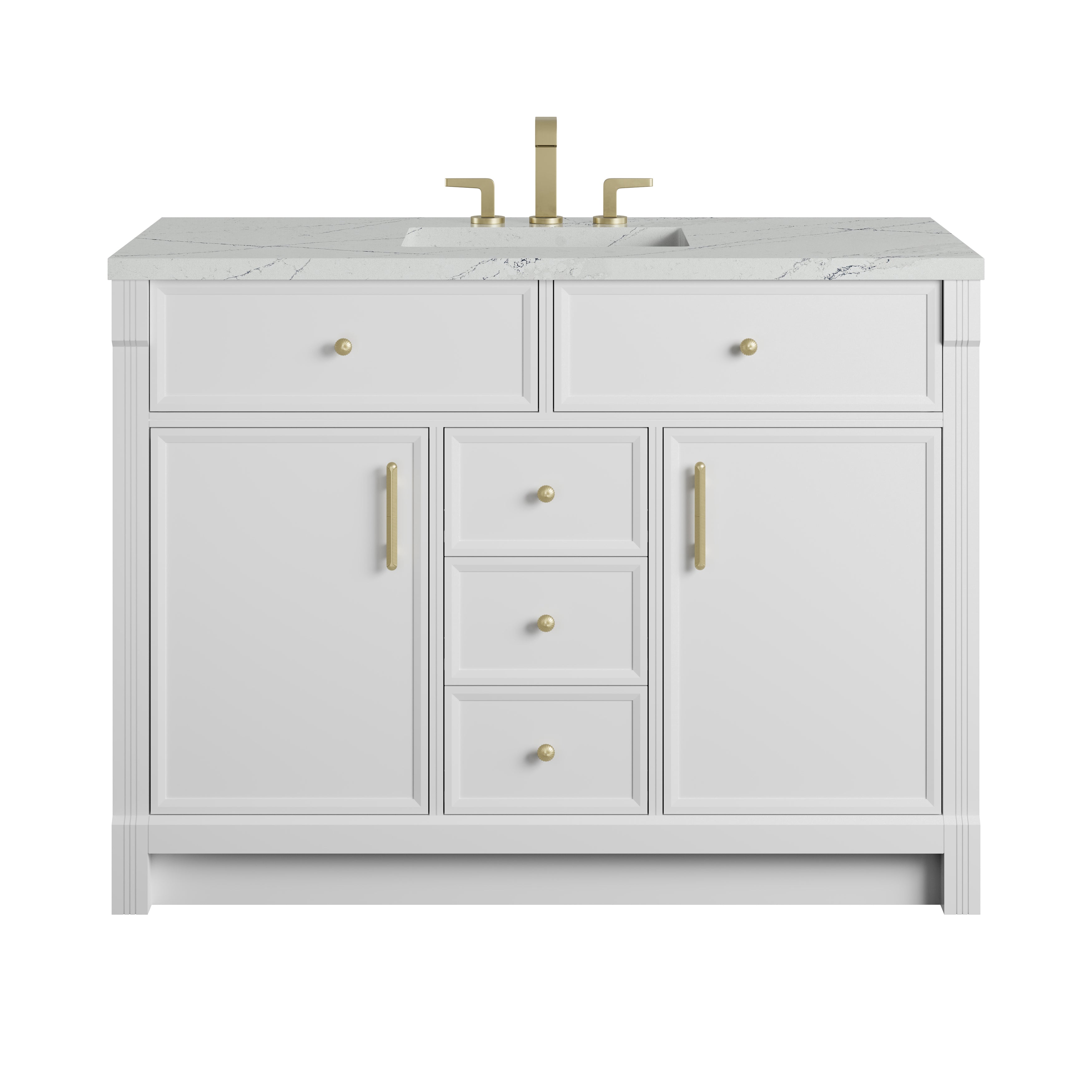James Martin Bellshire 48" Single Vanity in Bright White with 3cm Countertop