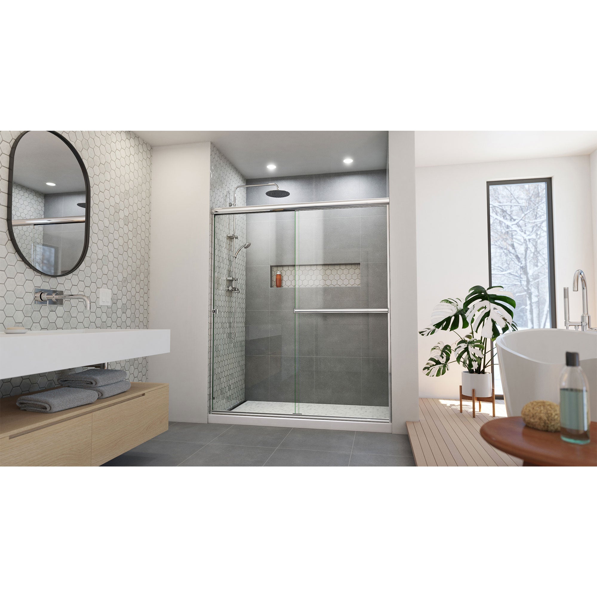 DreamLine Alliance Pro BGX 56 - 60 inch W x 70 3/8 inch H Semi-Frameless Bypass Shower Door